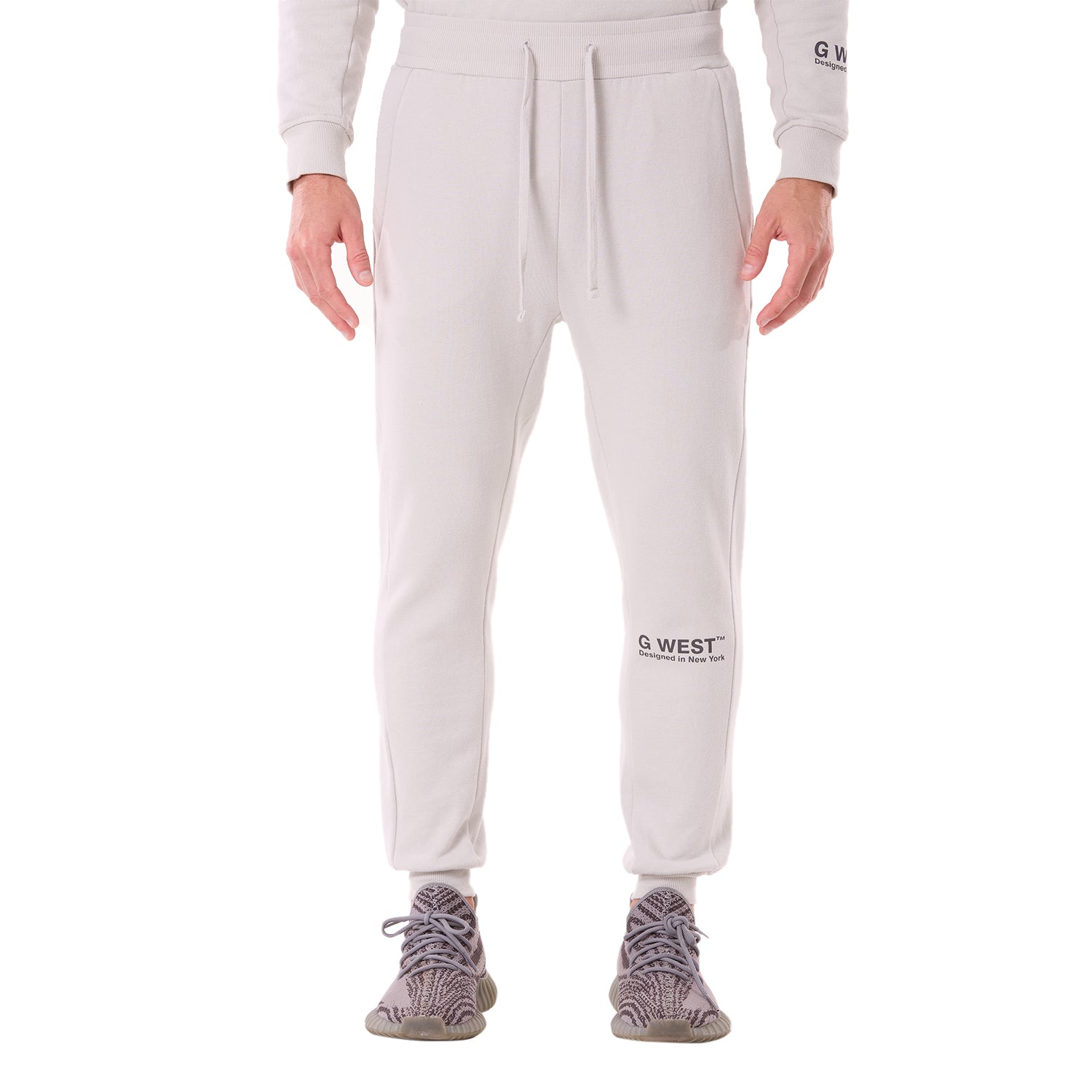 G WEST MENS FLEECE JOGGER PANTS - STORMY GRAY