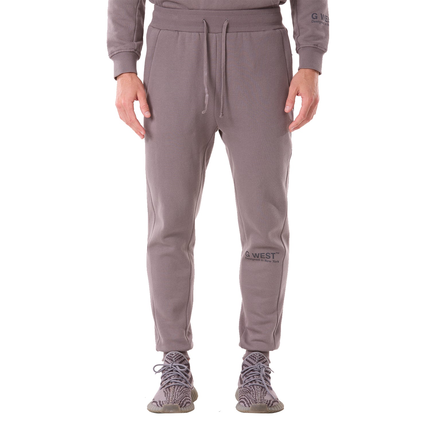 G WEST MENS FLEECE JOGGER PANTS - CHARCOAL GRAY