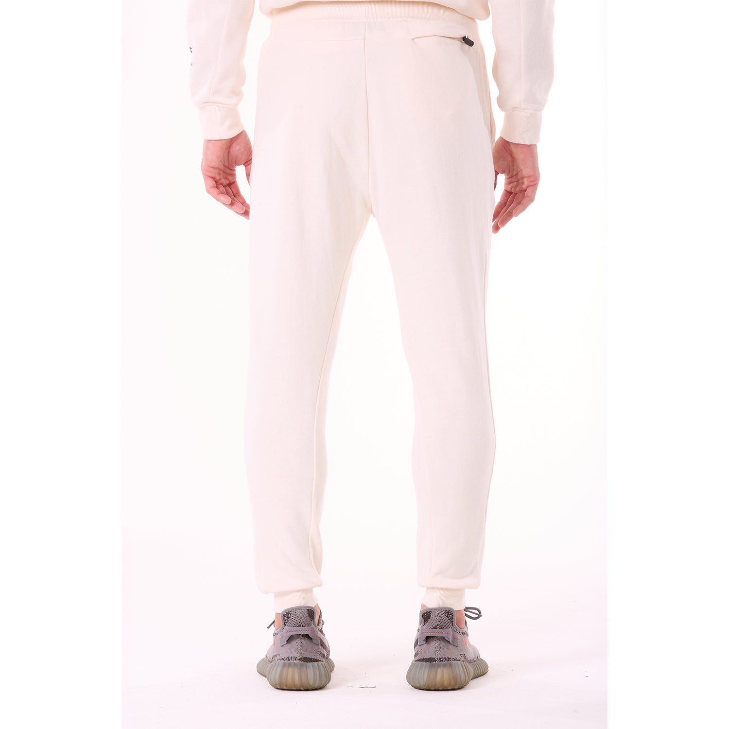G WEST MENS FLEECE JOGGER PANTS - WHISPER WHITE