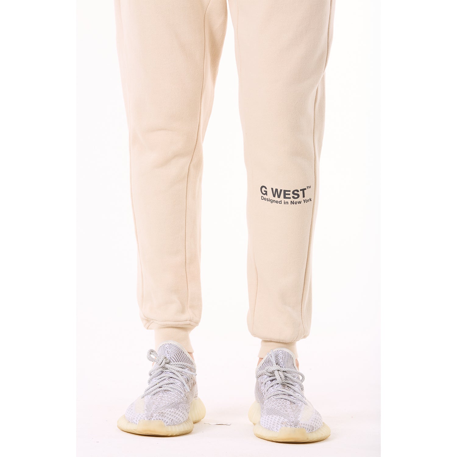 G WEST MENS FLEECE JOGGER PANTS - BROWN RICE