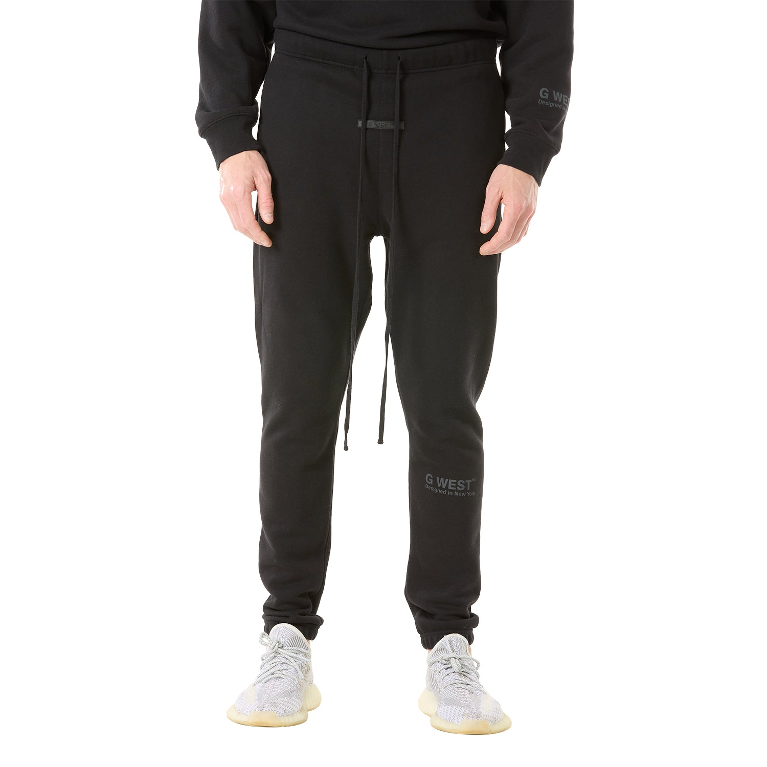 G WEST MENS LIFESTYLE PREMIUM JOGGER PANTS - JET BLACK