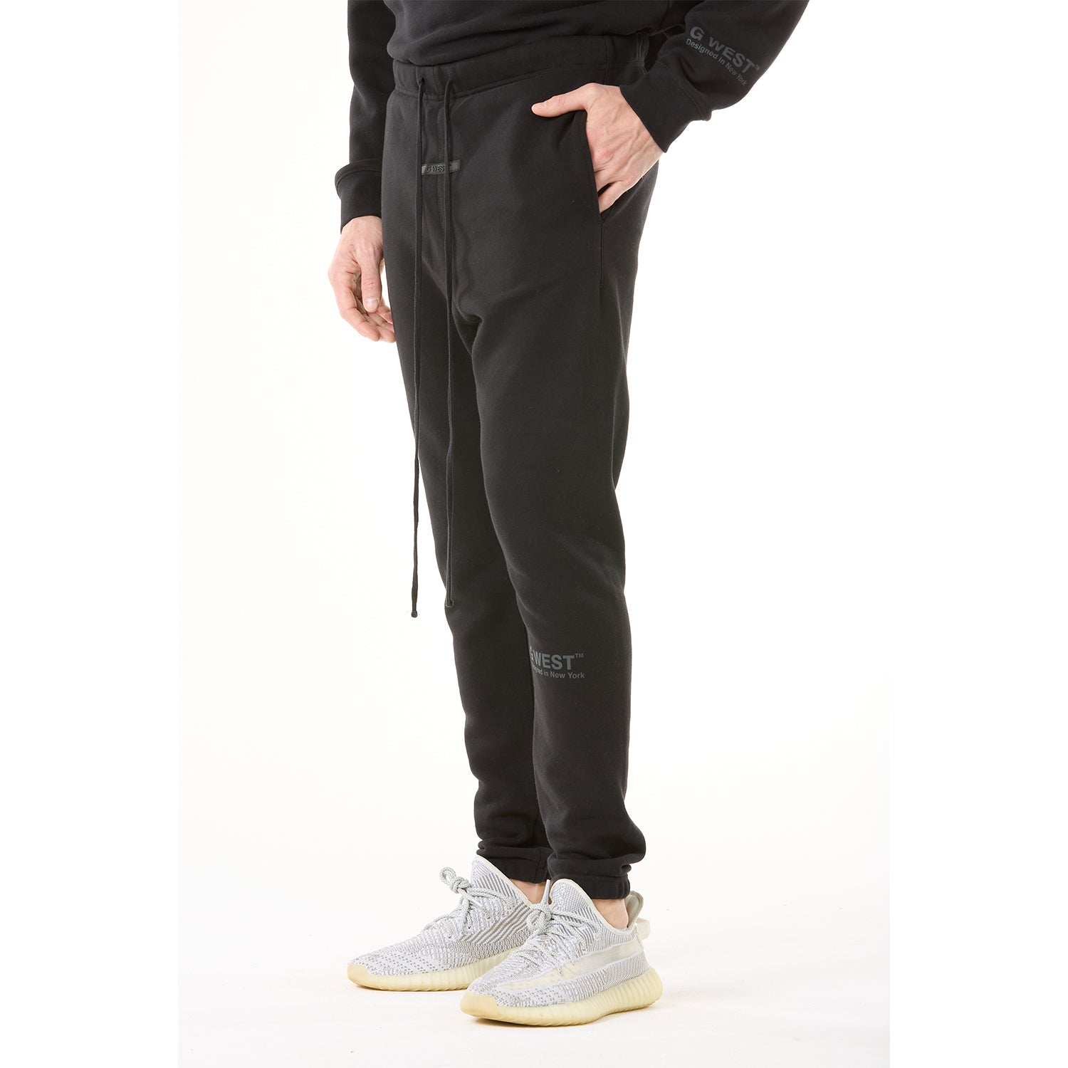 G WEST MENS LIFESTYLE PREMIUM JOGGER PANTS - JET BLACK