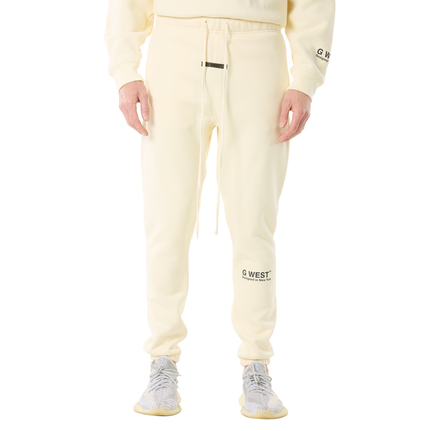 G WEST MENS LIFESTYLE PREMIUM JOGGER PANTS - CLOUD CREAM