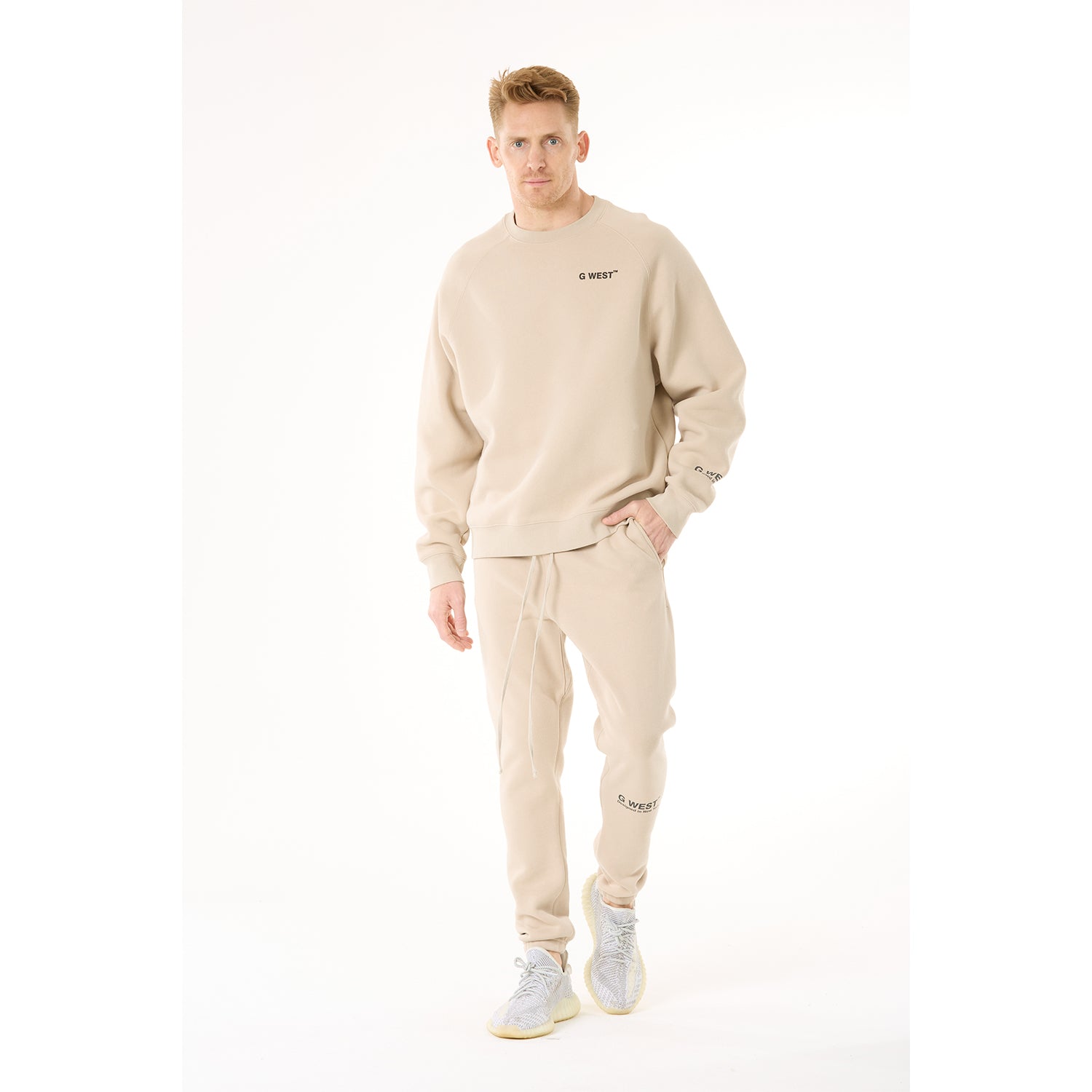 G WEST MENS LIFESTYLE PREMIUM JOGGER PANTS - OXFORD TAN