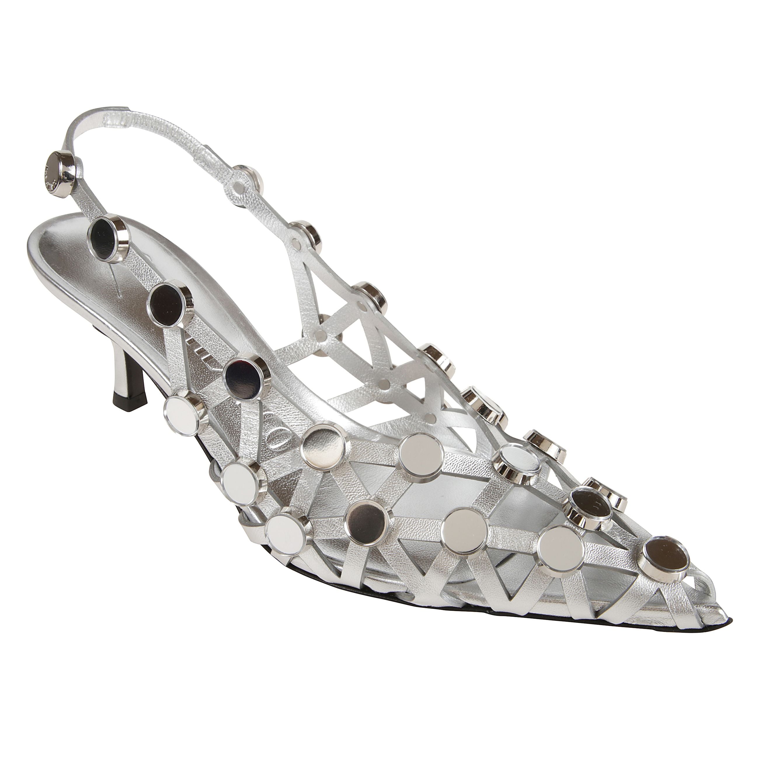 Pumps grid con cinturino posteriore 50mm e fascia elasticizzata sul tallone