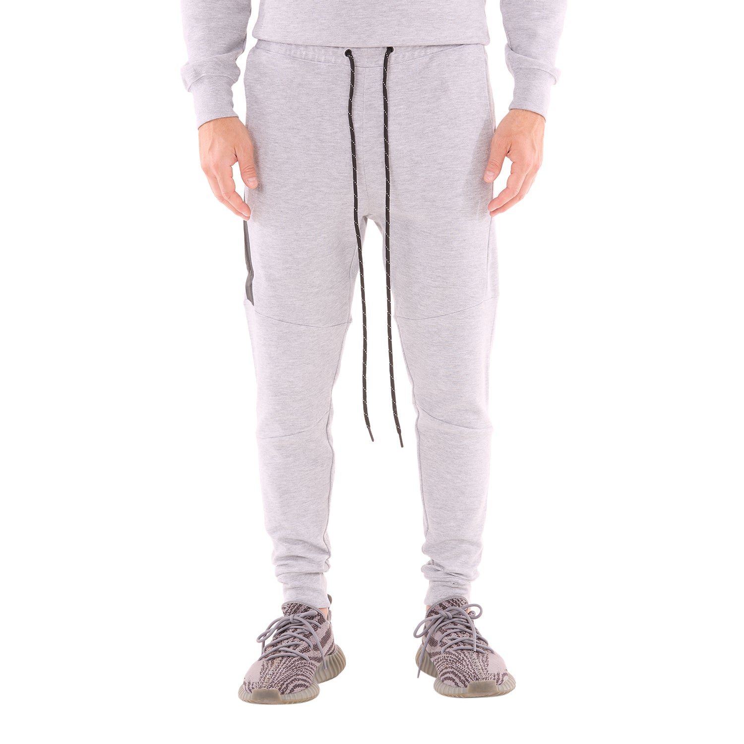 G WEST MENS FLEECE JOGGER PANTS - GREY
