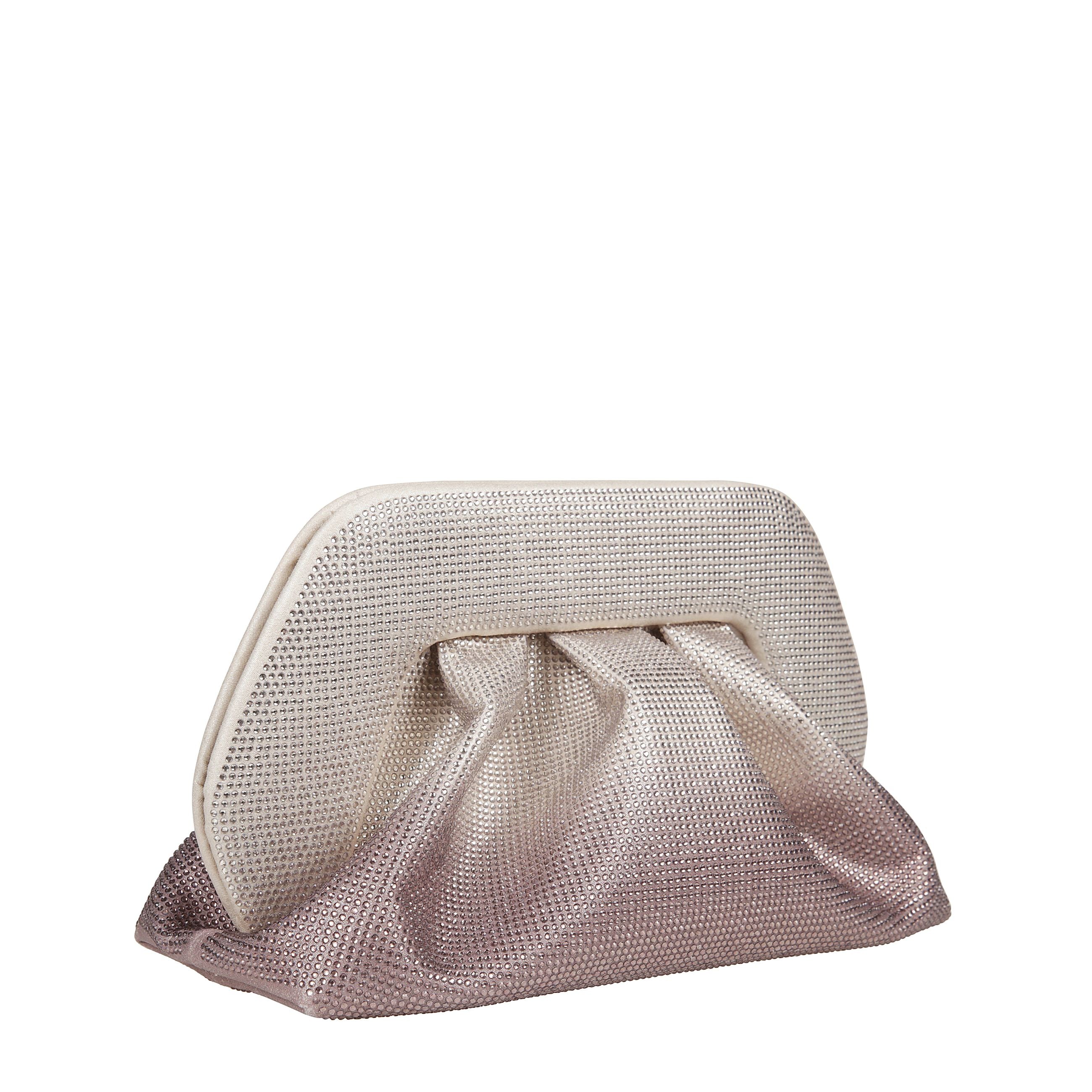 Borsa con strass e oro rosa