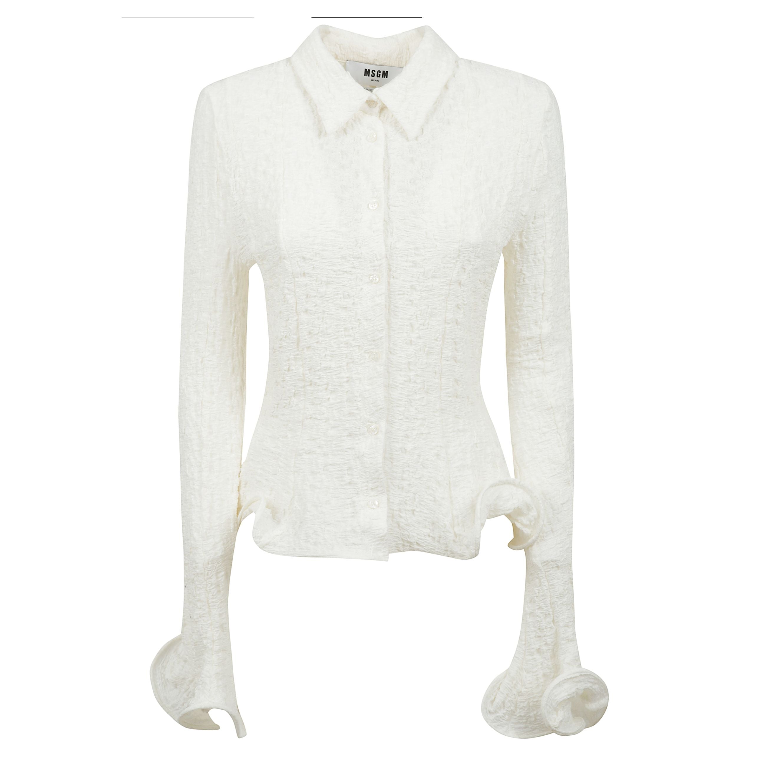 Camicia bianca con logo sul retro del collo.