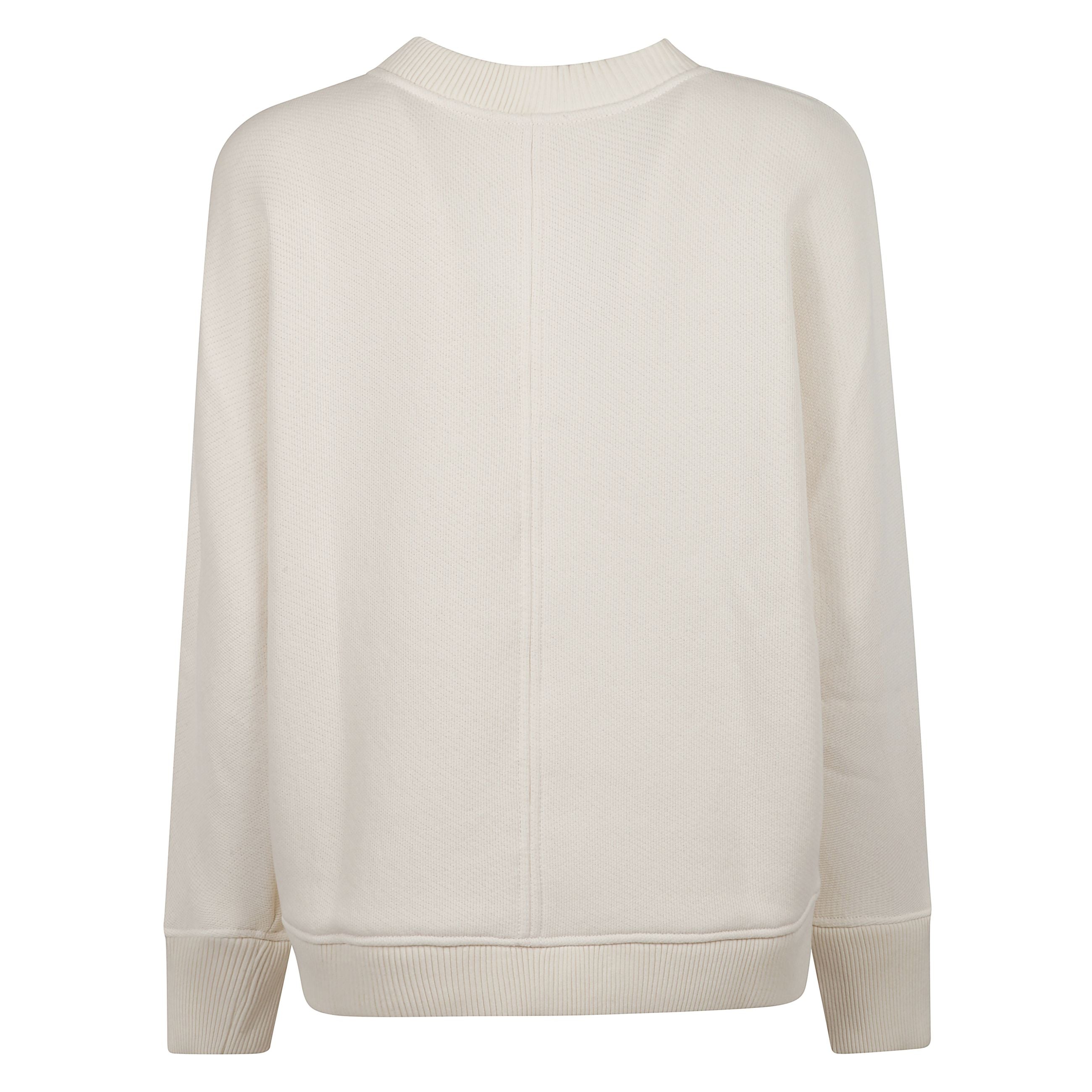 Felpa boxy in cotone morbido con maniche lunghe a kimono e bordi lavorati a costine