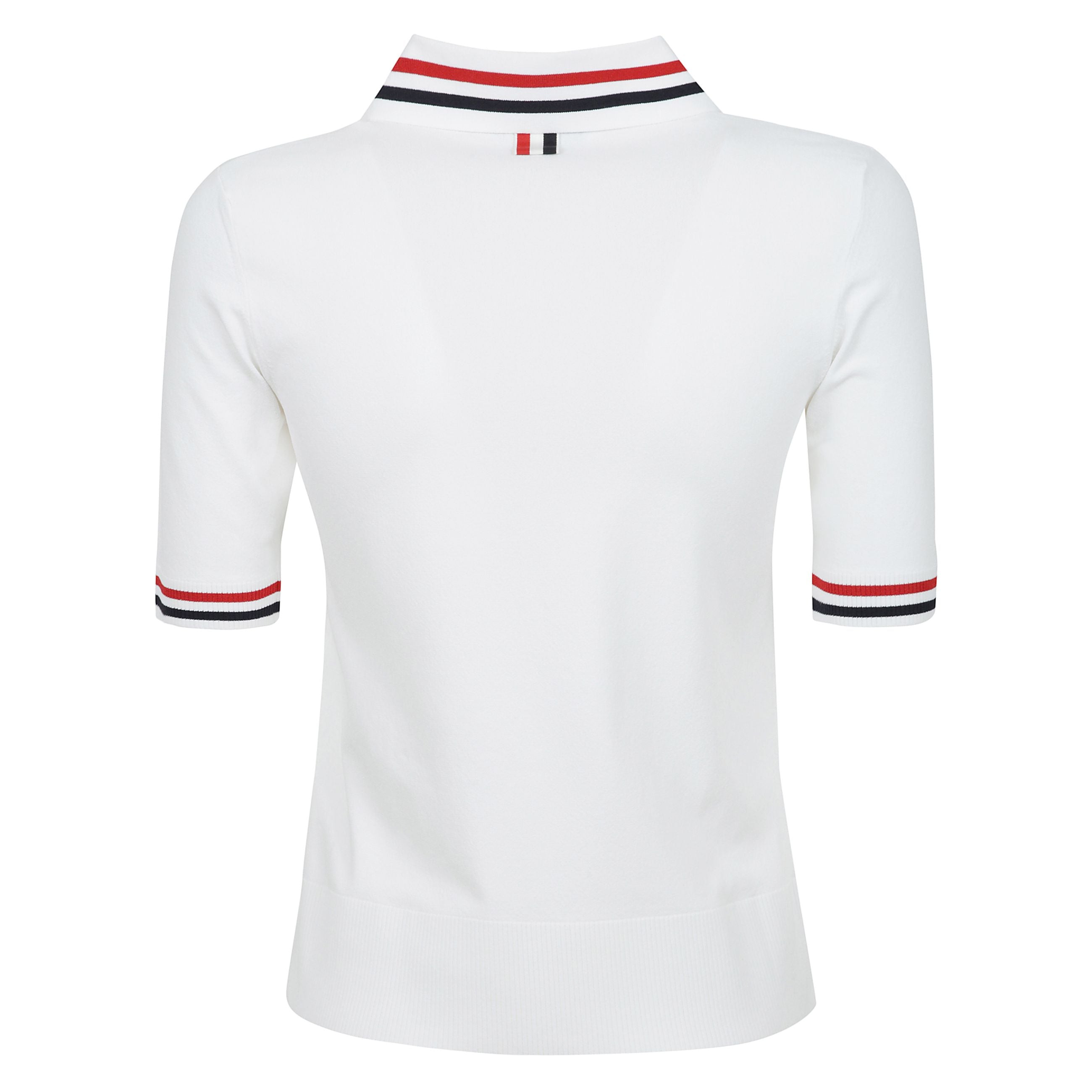 Polo in jersey dettaglio a righe rwb