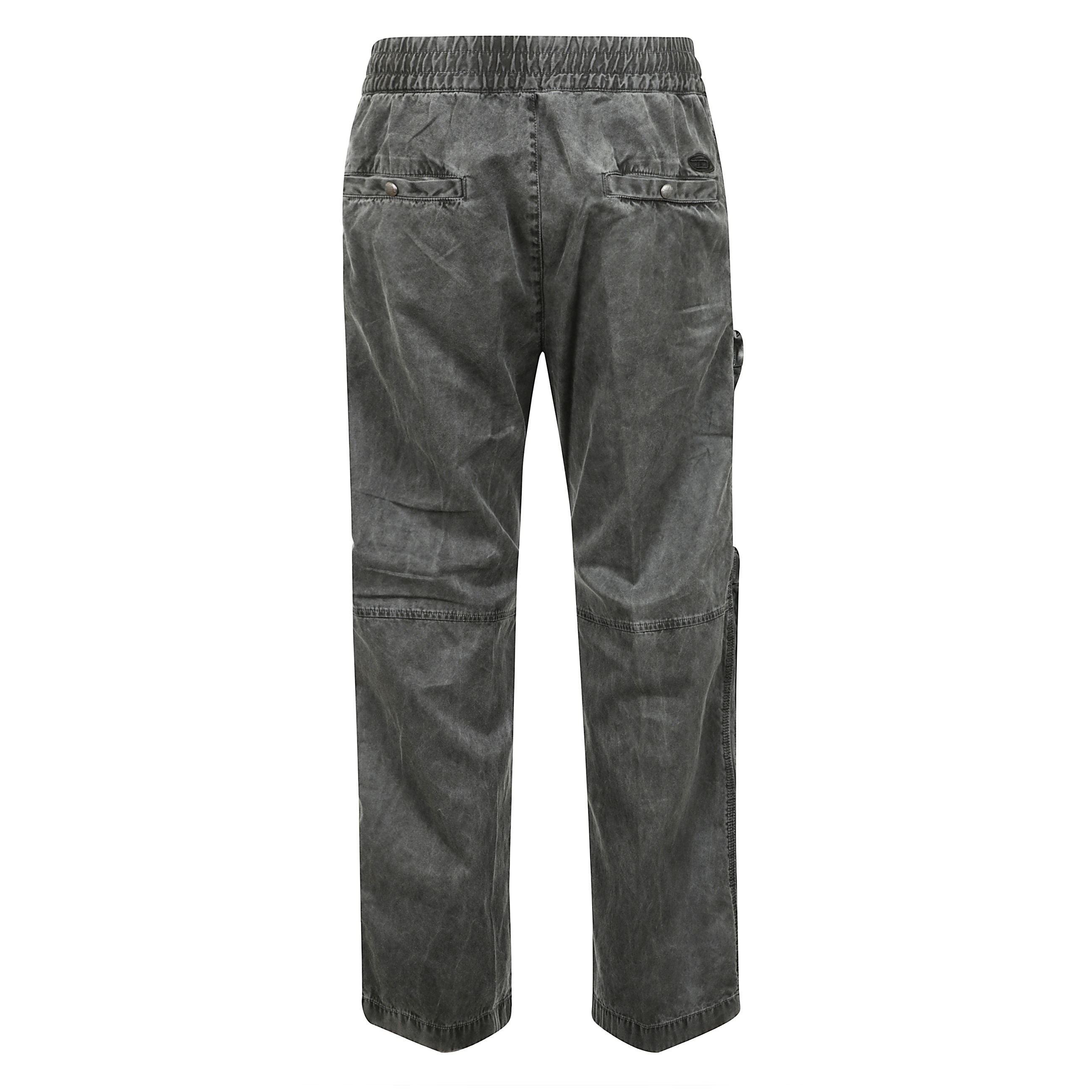 Cargo p-danzel, tessuto in twill, vita elasticizzata con coulisse interna e due tasche laterali con zip. ricamo oval d sul retro