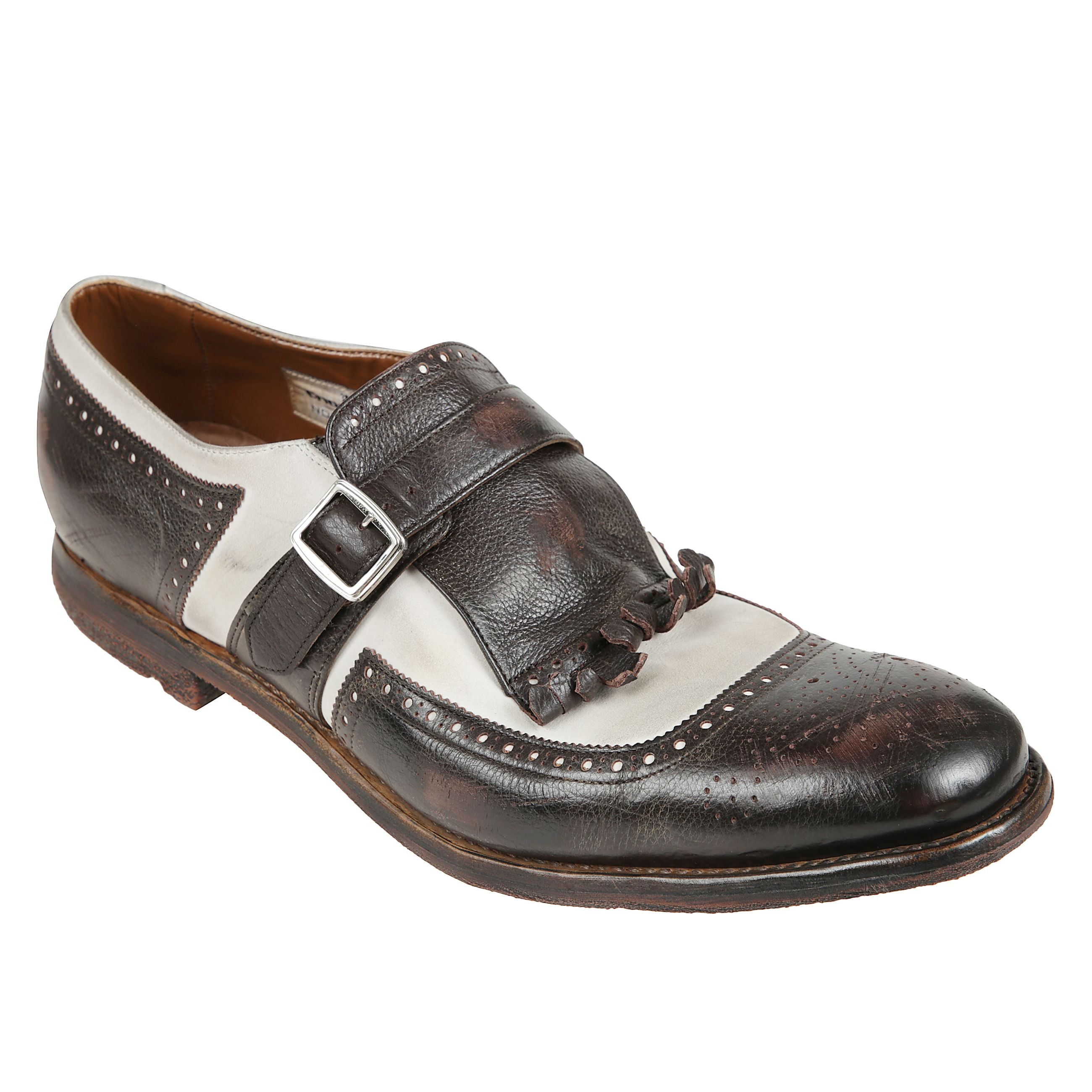 Shanghai mocassino in nabuk e pelle di vitello glacé.