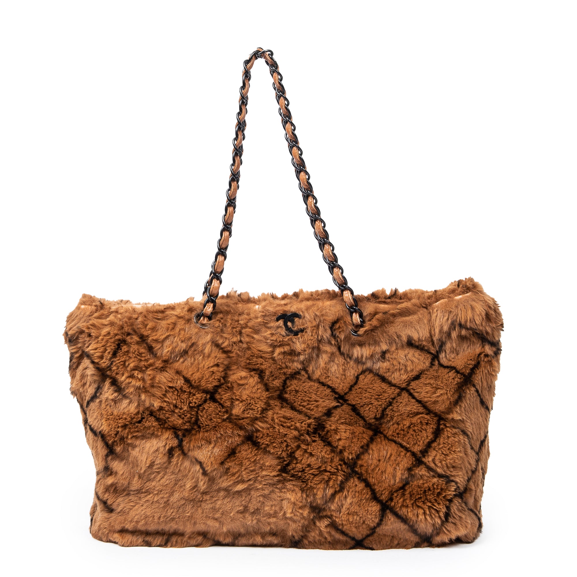 Large Fur Chain Tote