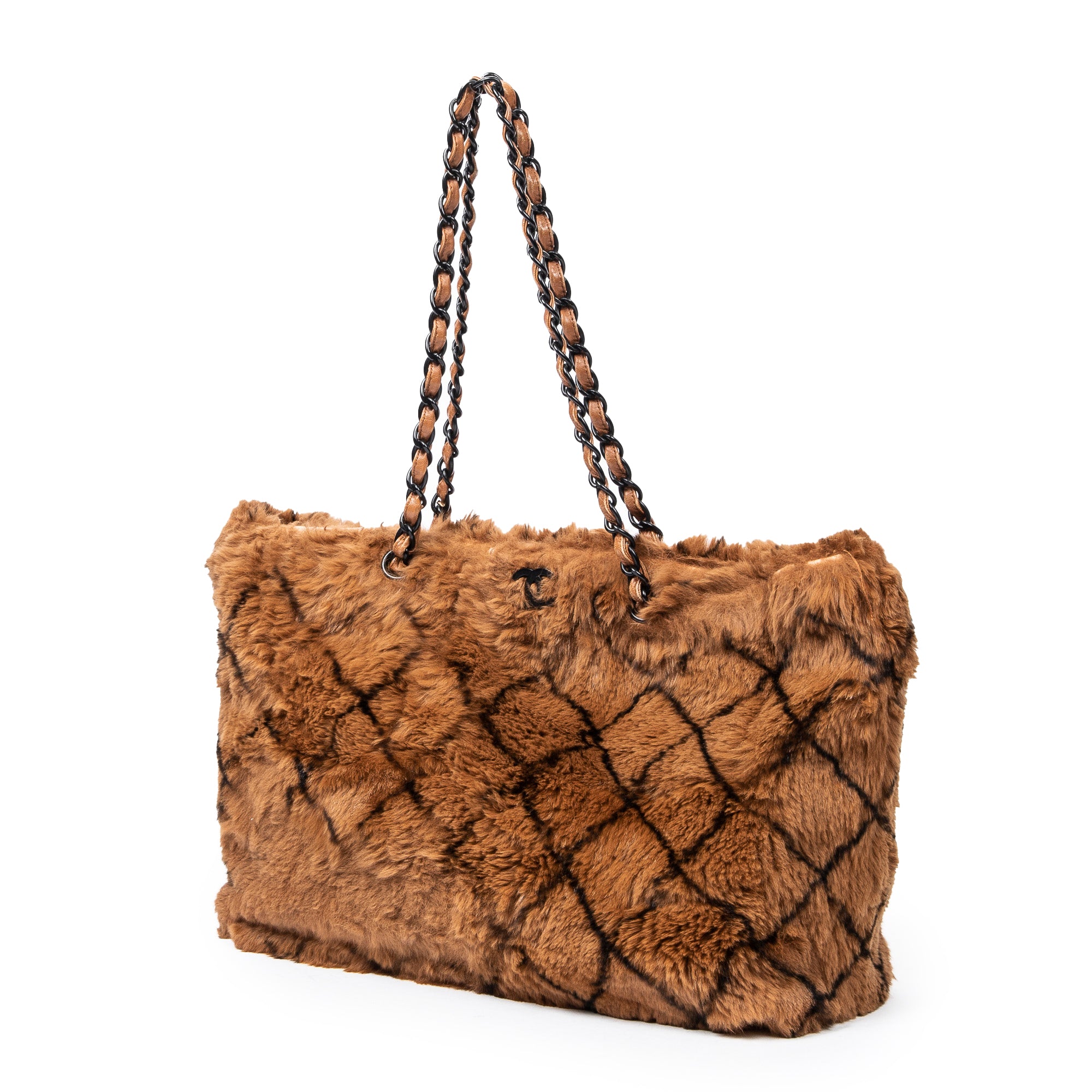 Large Fur Chain Tote