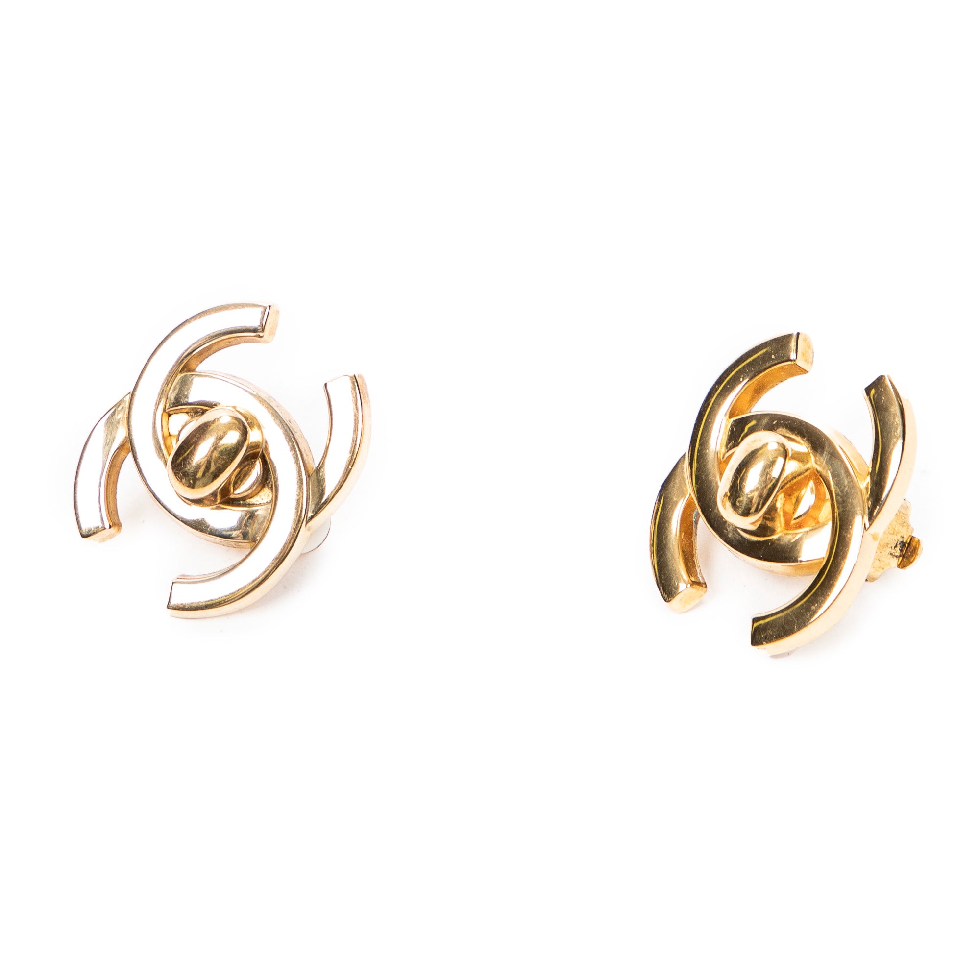CC Turn Lock Clip On Earrings