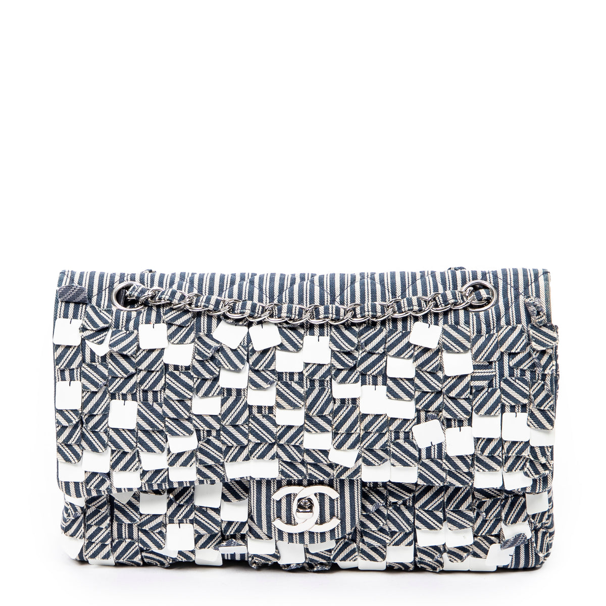Medium Sequin Stripe Double Flap