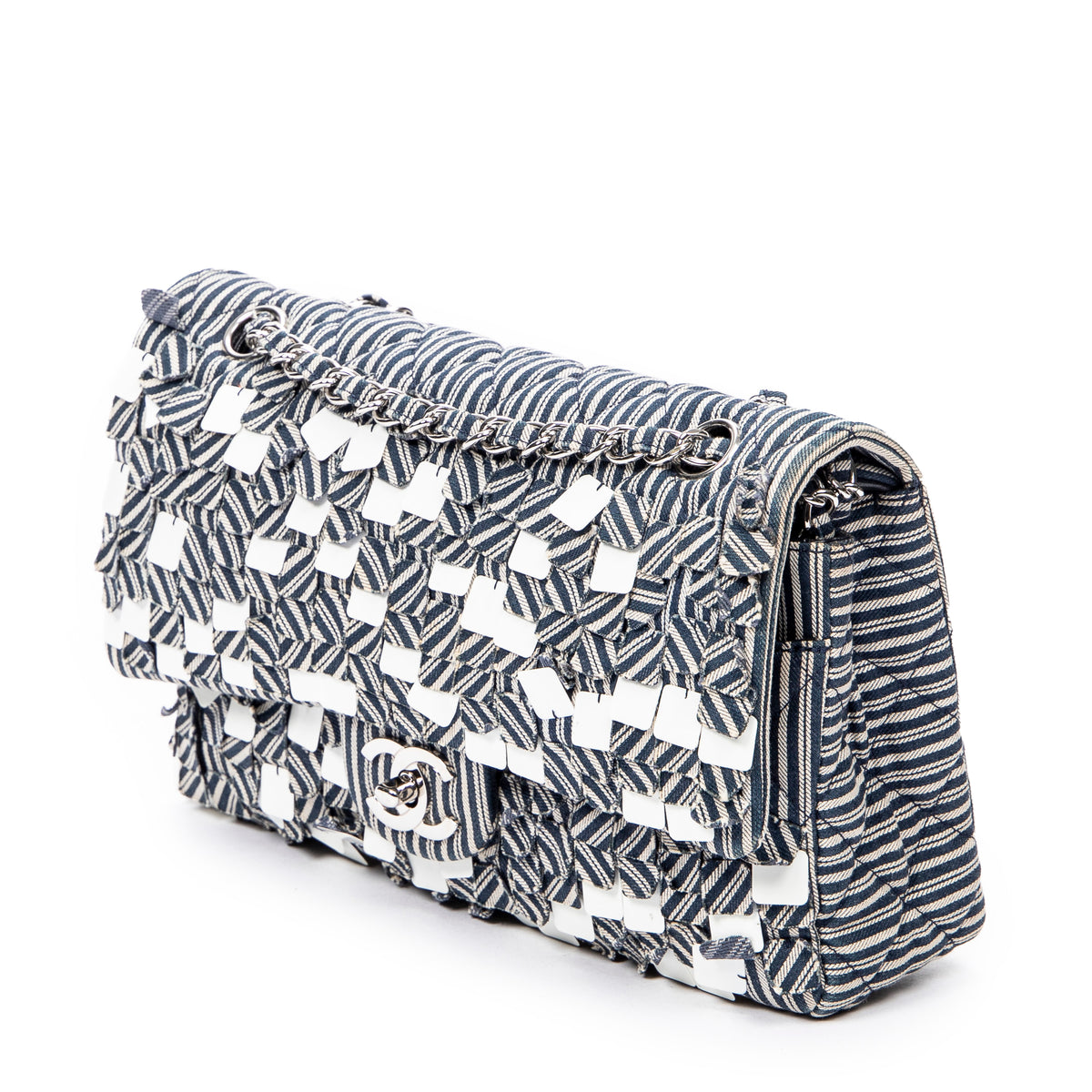 Medium Sequin Stripe Double Flap