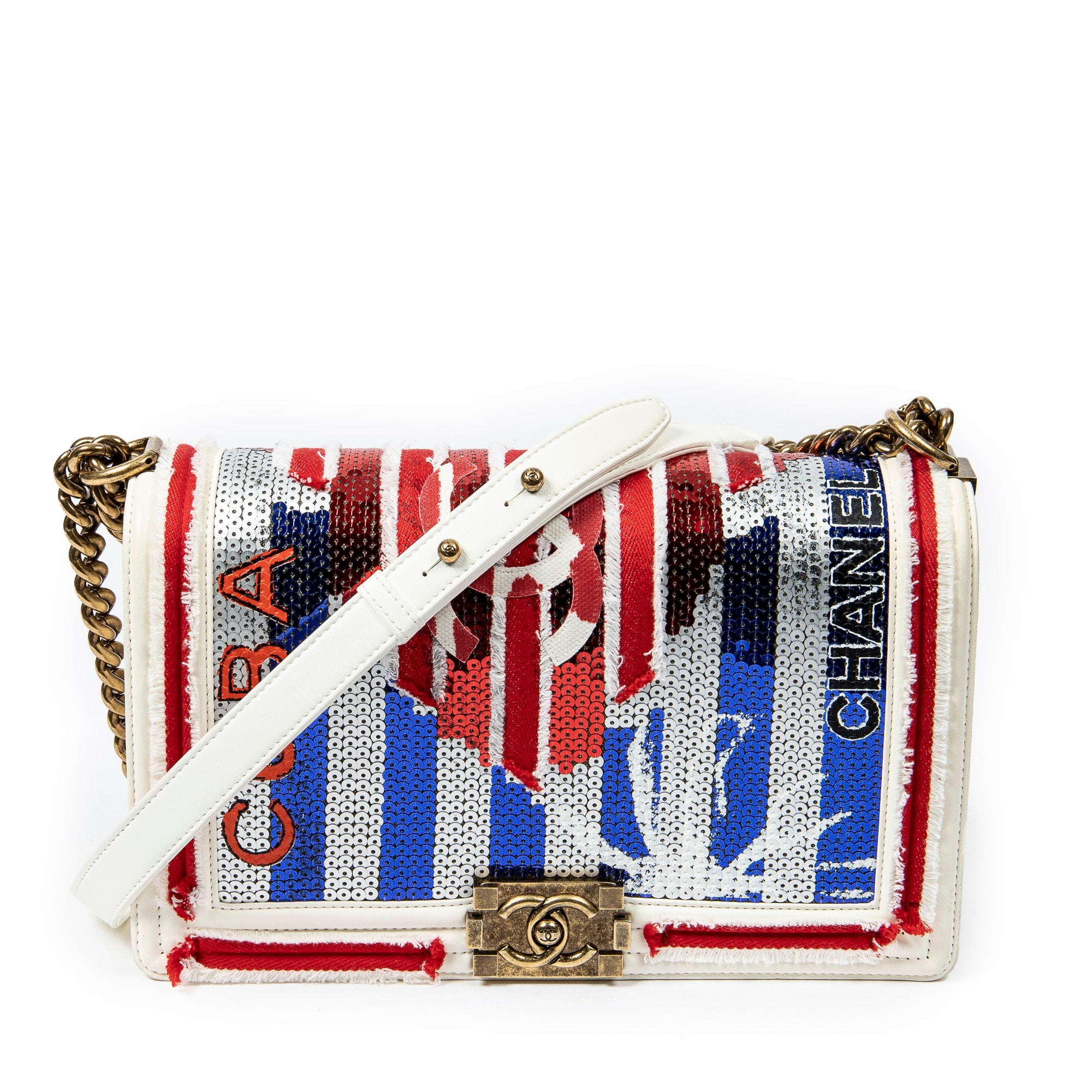 Paris-Cuba Multicolor Sequin Medium Boy Bag