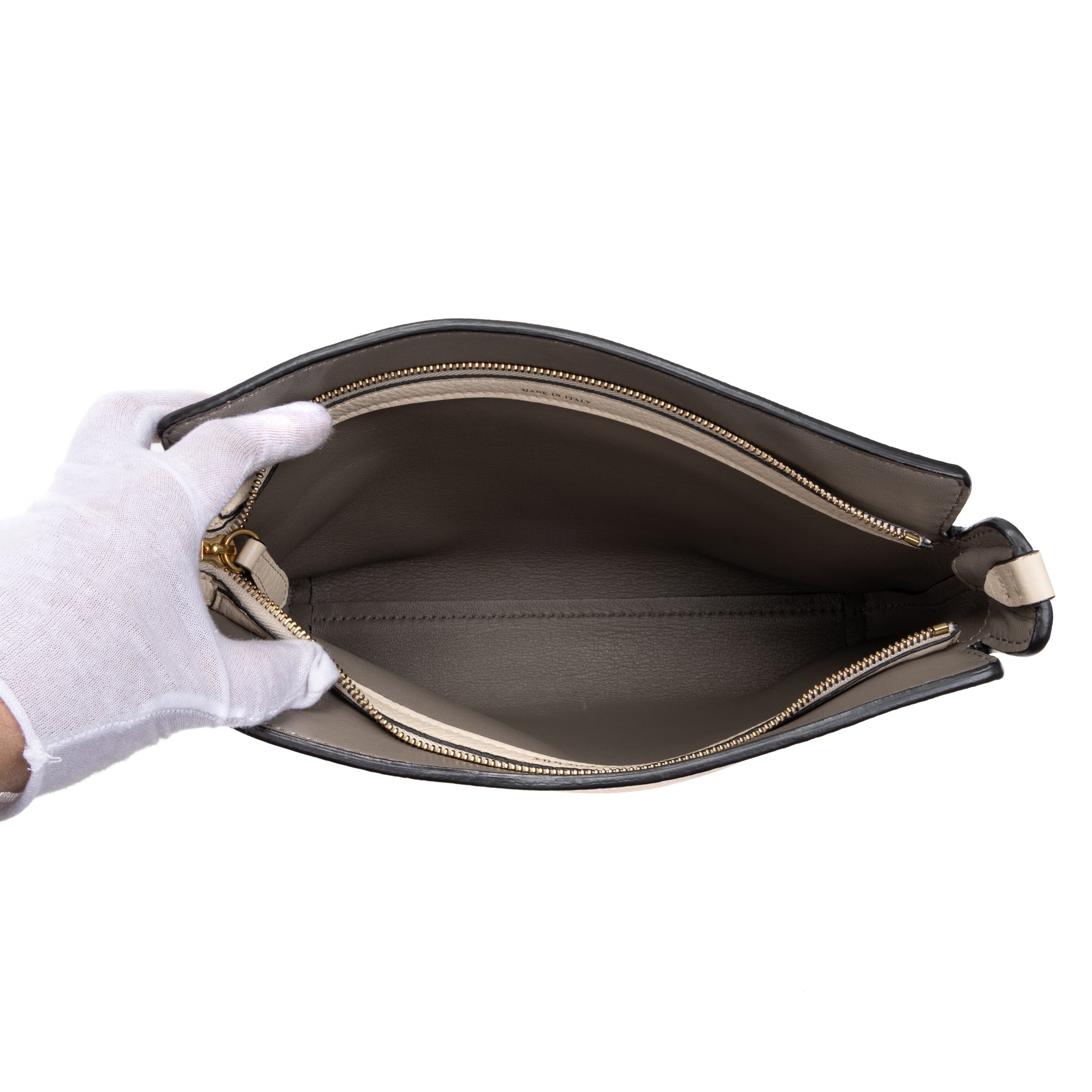 Large Bicolor Zip Clutch