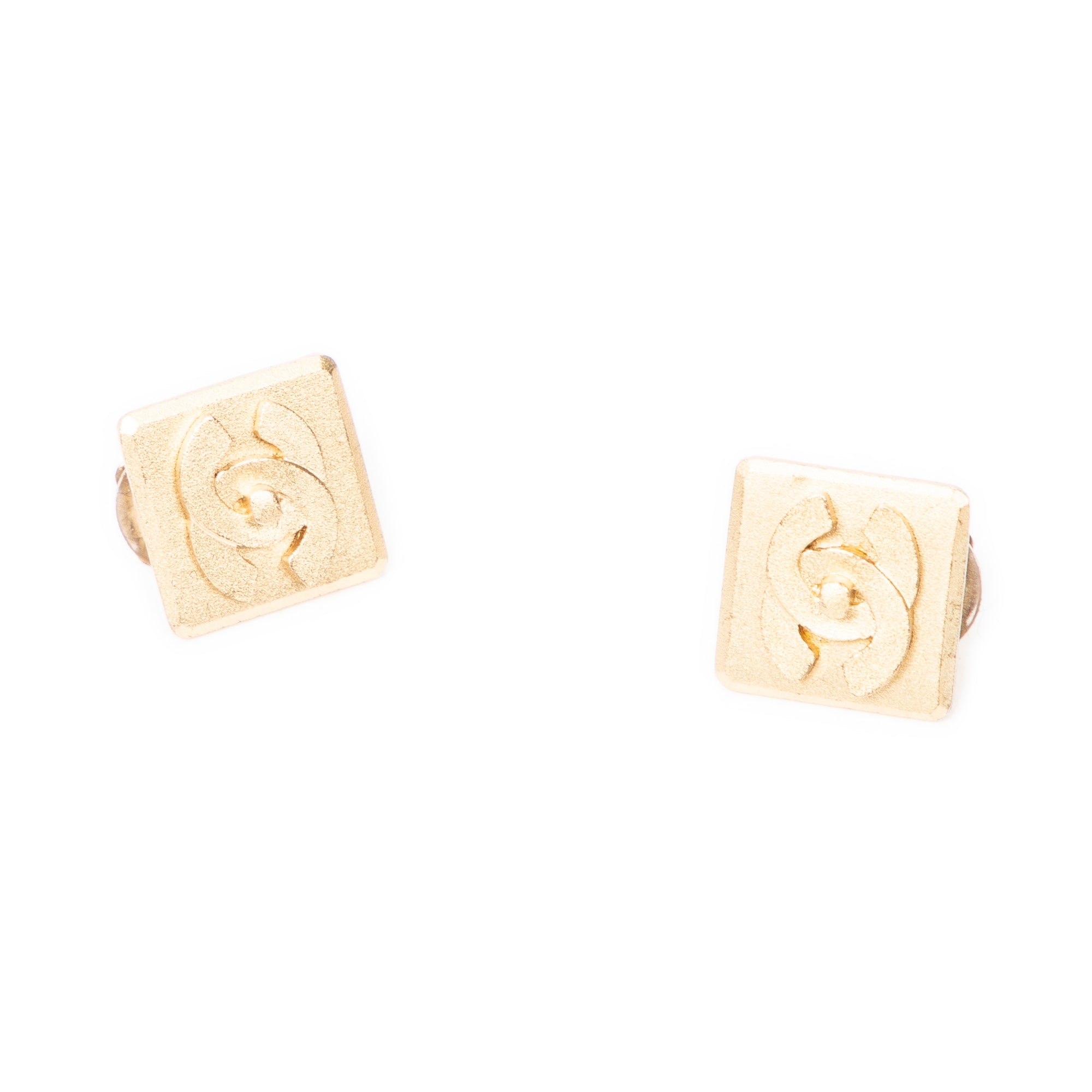 Vintage Square CC Clip On Earrings