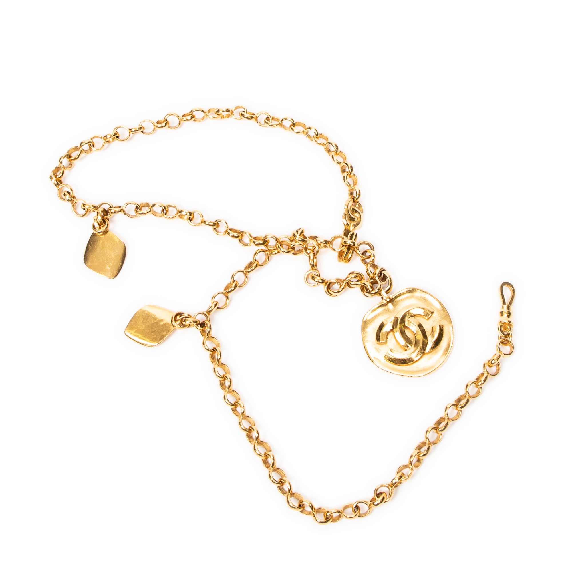 CC Medallion Pendant Chain Necklace