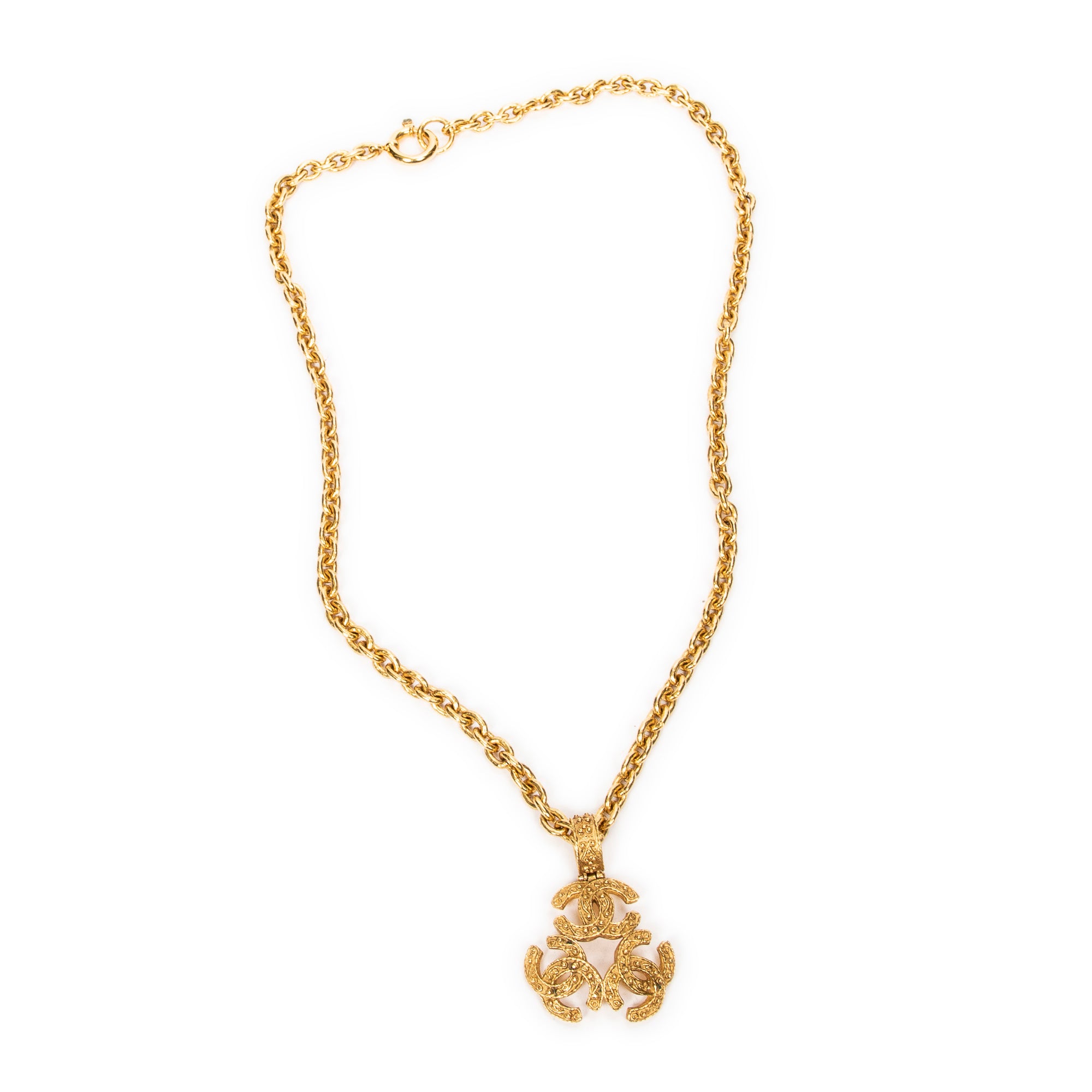 Triple CC Pendant Necklace