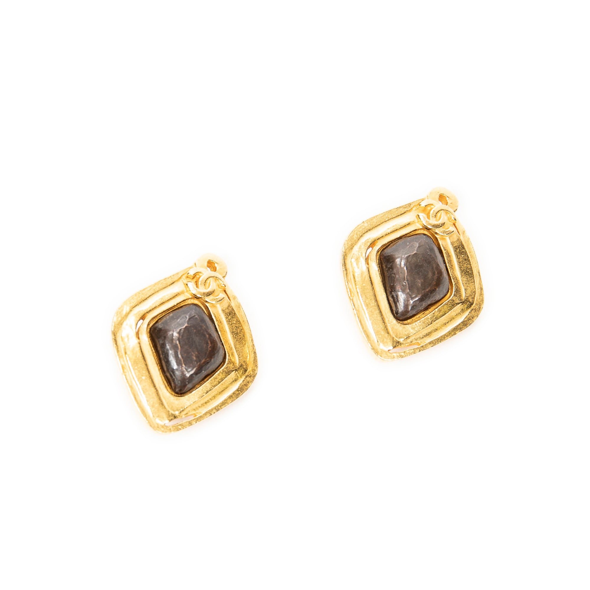 Diamond Shaped Clip On Earrings