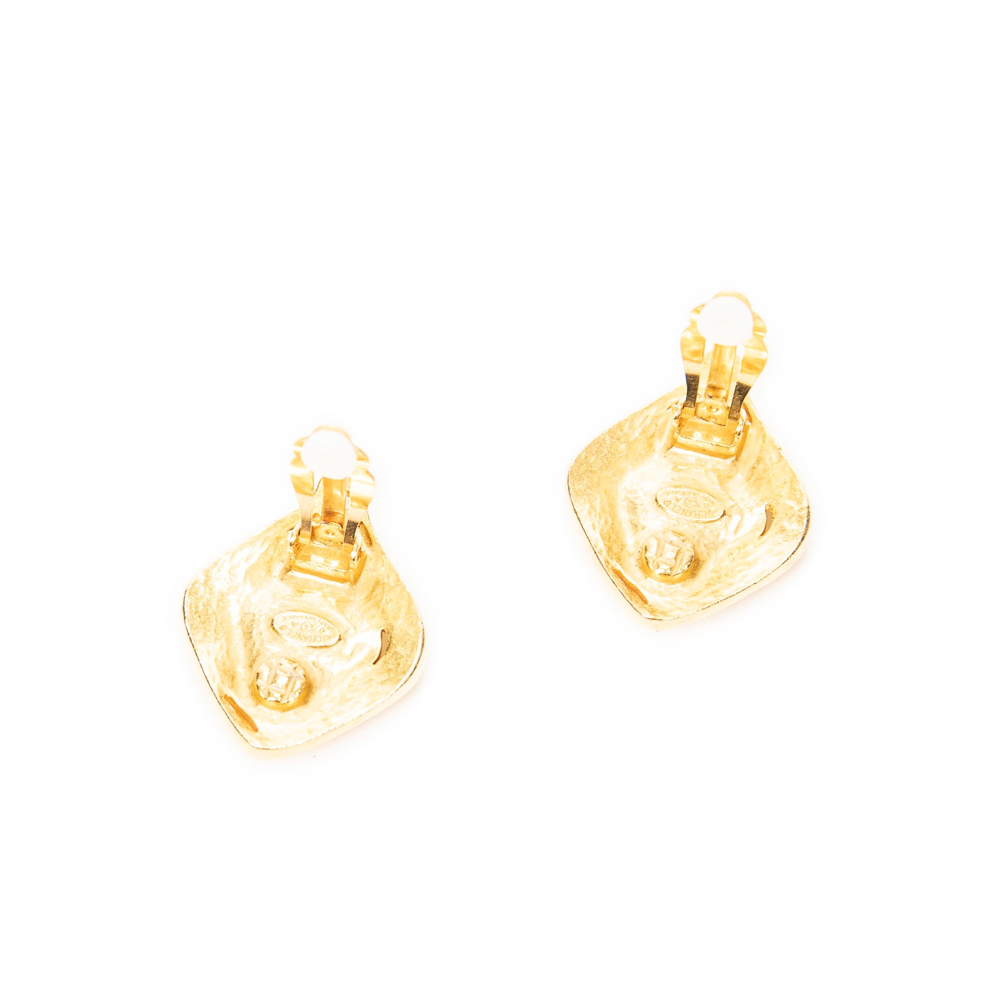 Diamond Shaped Clip On Earrings