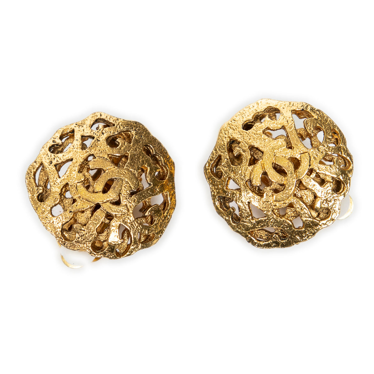 Round CC Clip On Earrings