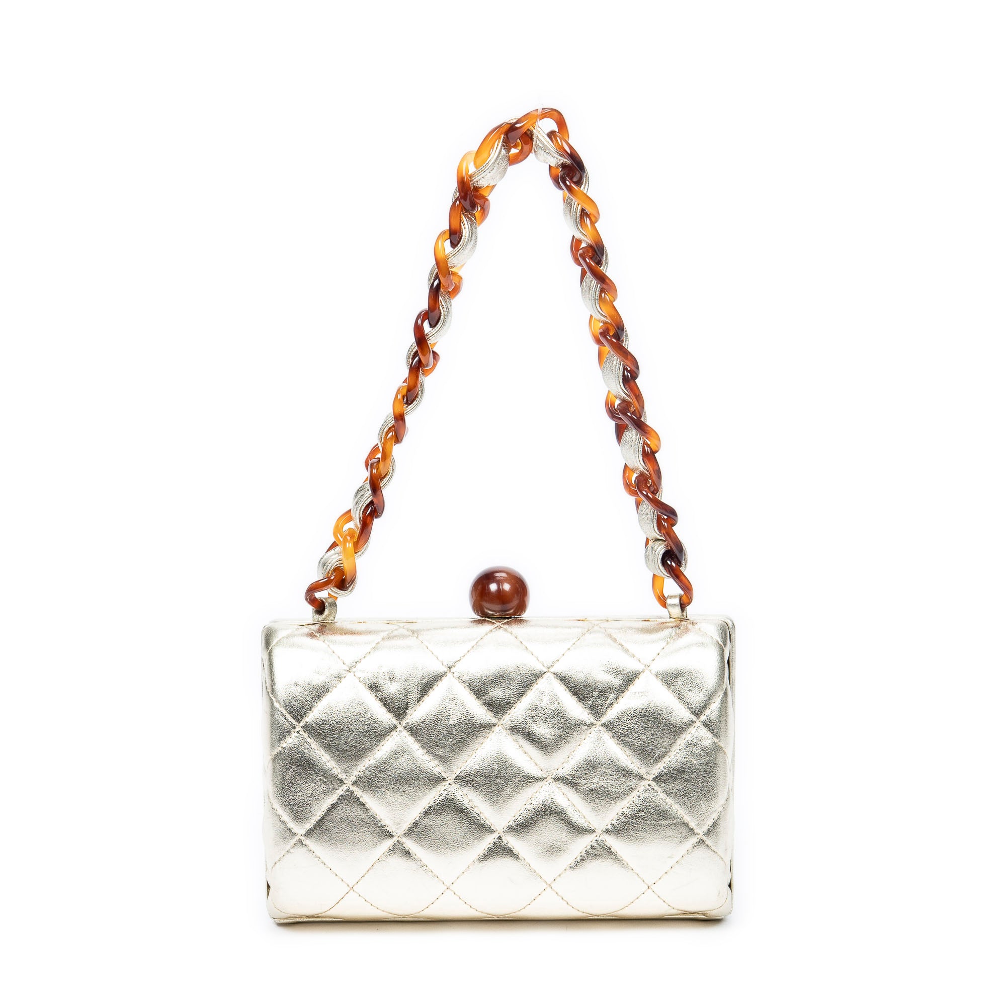 Vintage Mini CC Lucite Chain Clutch
