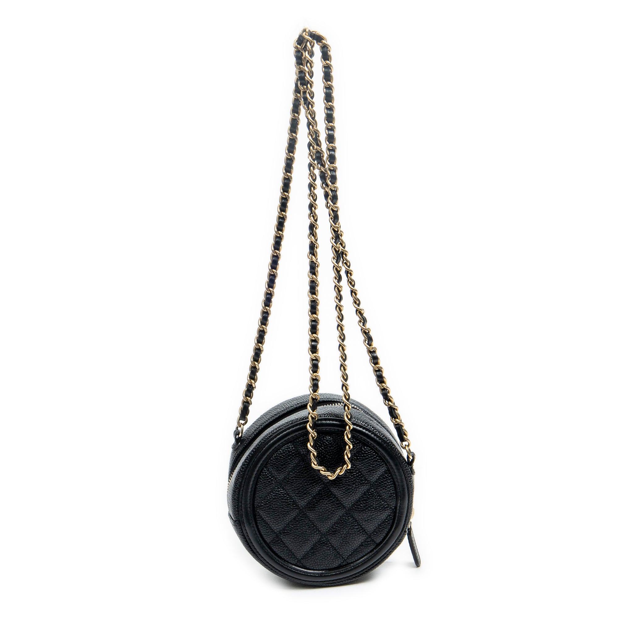 Filigree Round Clutch Chain Crossbody
