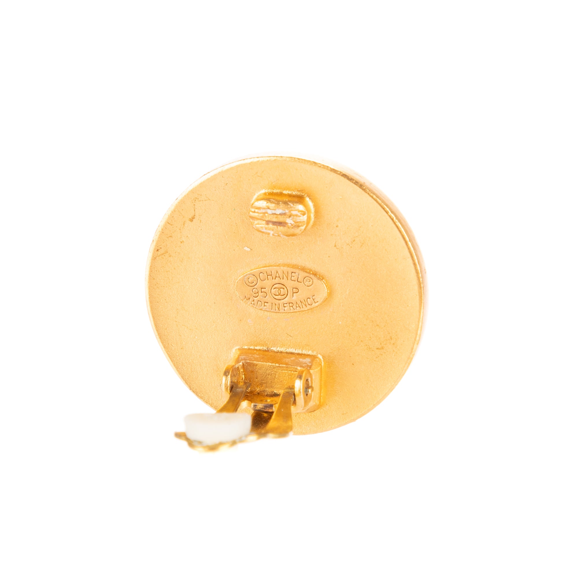 CC Round Clip On Earrings