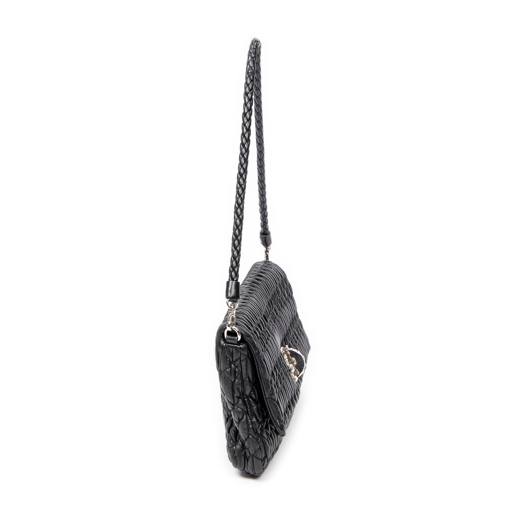 Small Crystal Chain Flap Clutch
