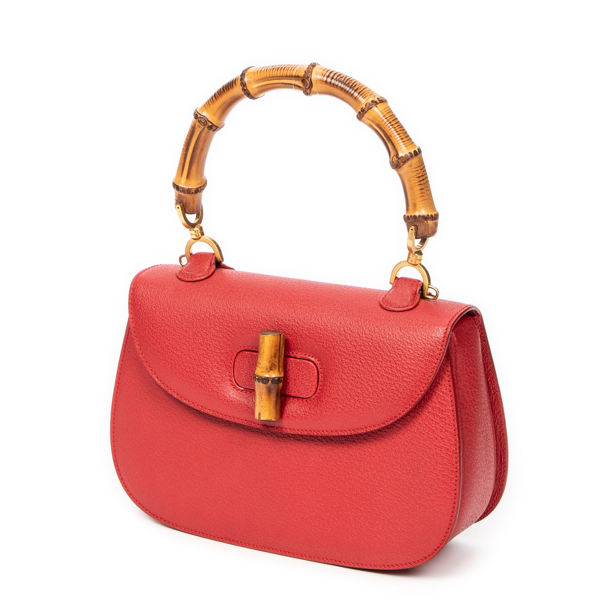 Vintage Medium Bamboo Top Handle Flap