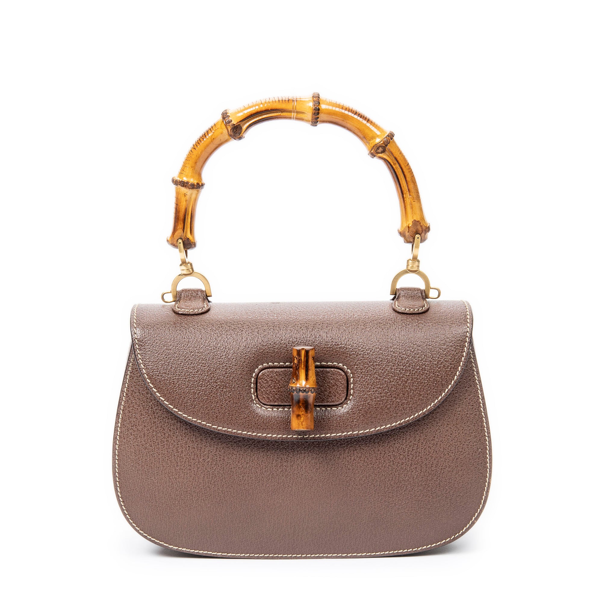 Medium Bamboo Top Handle Flap