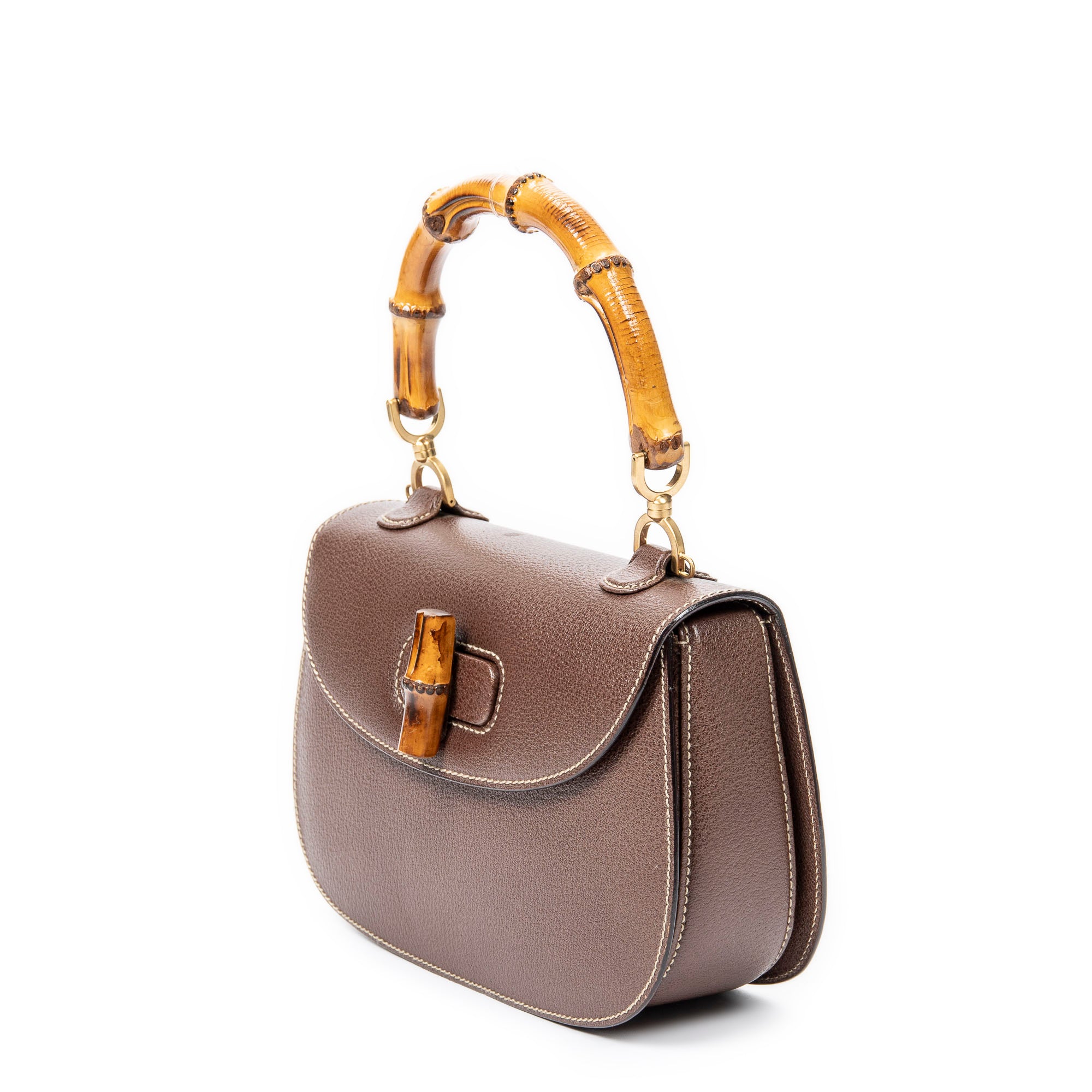 Medium Bamboo Top Handle Flap
