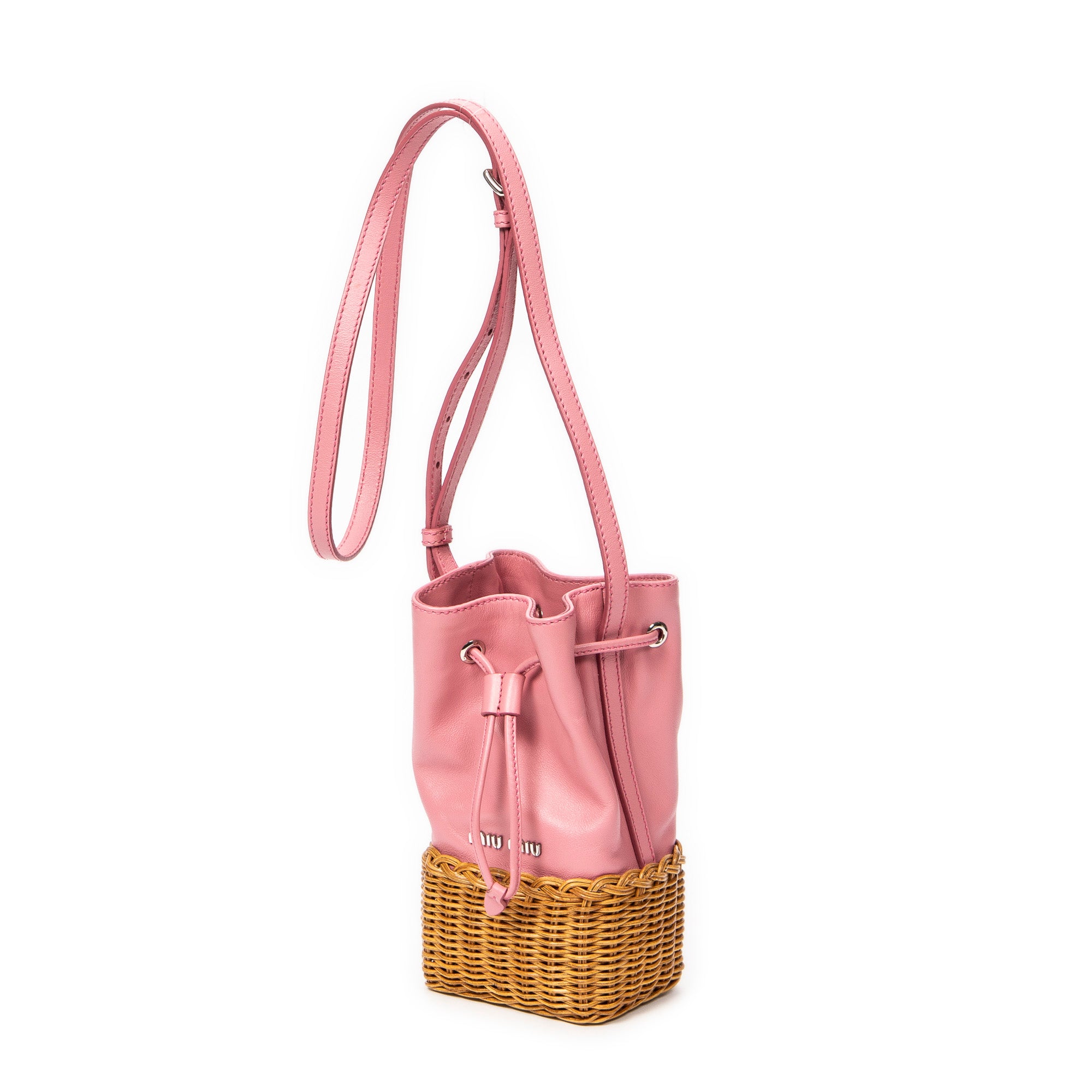 Mini Rattan Bucket Crossbody