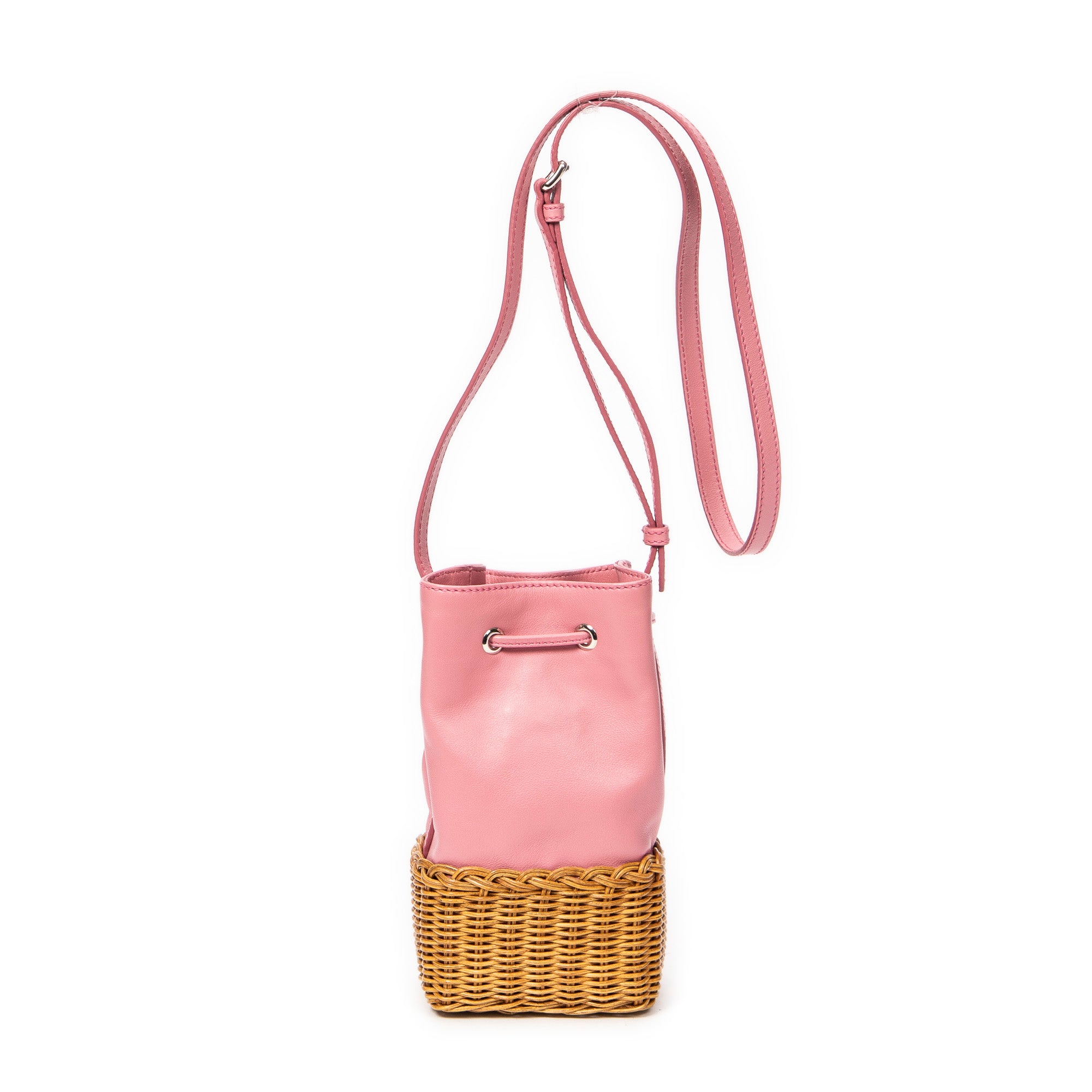 Mini Rattan Bucket Crossbody