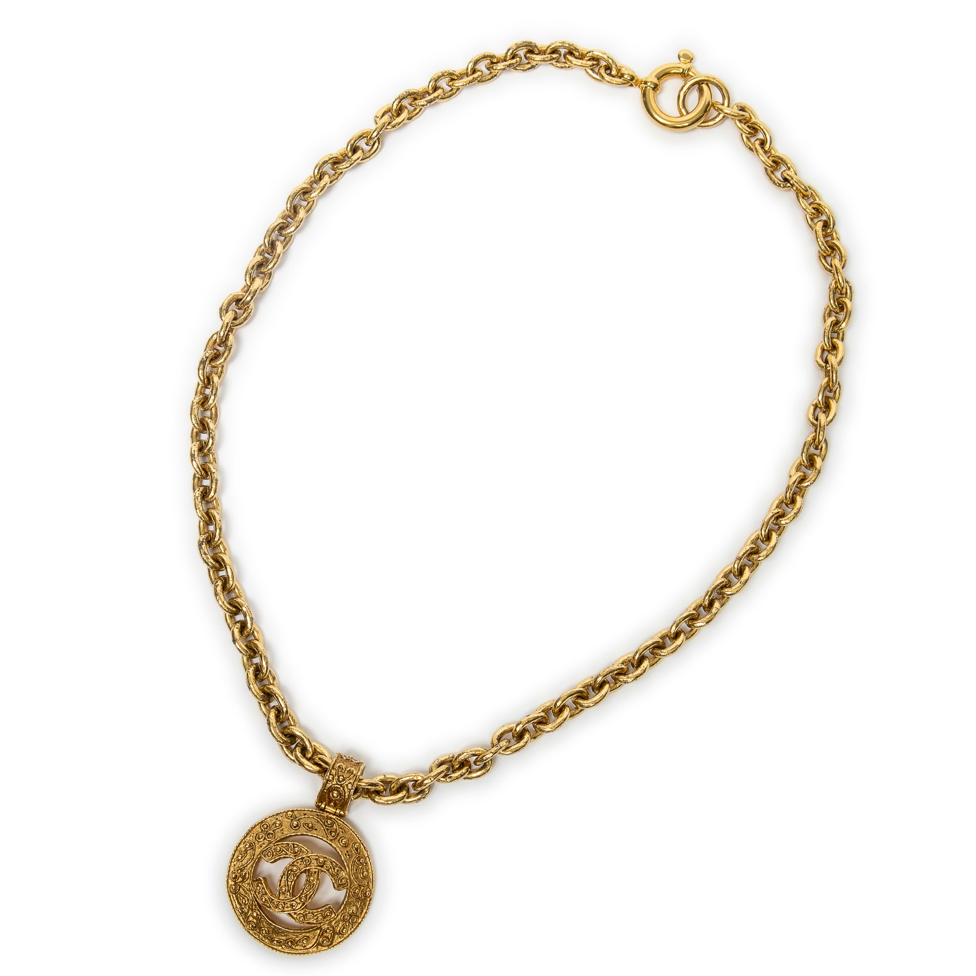 CC Medallion Pendant Necklace