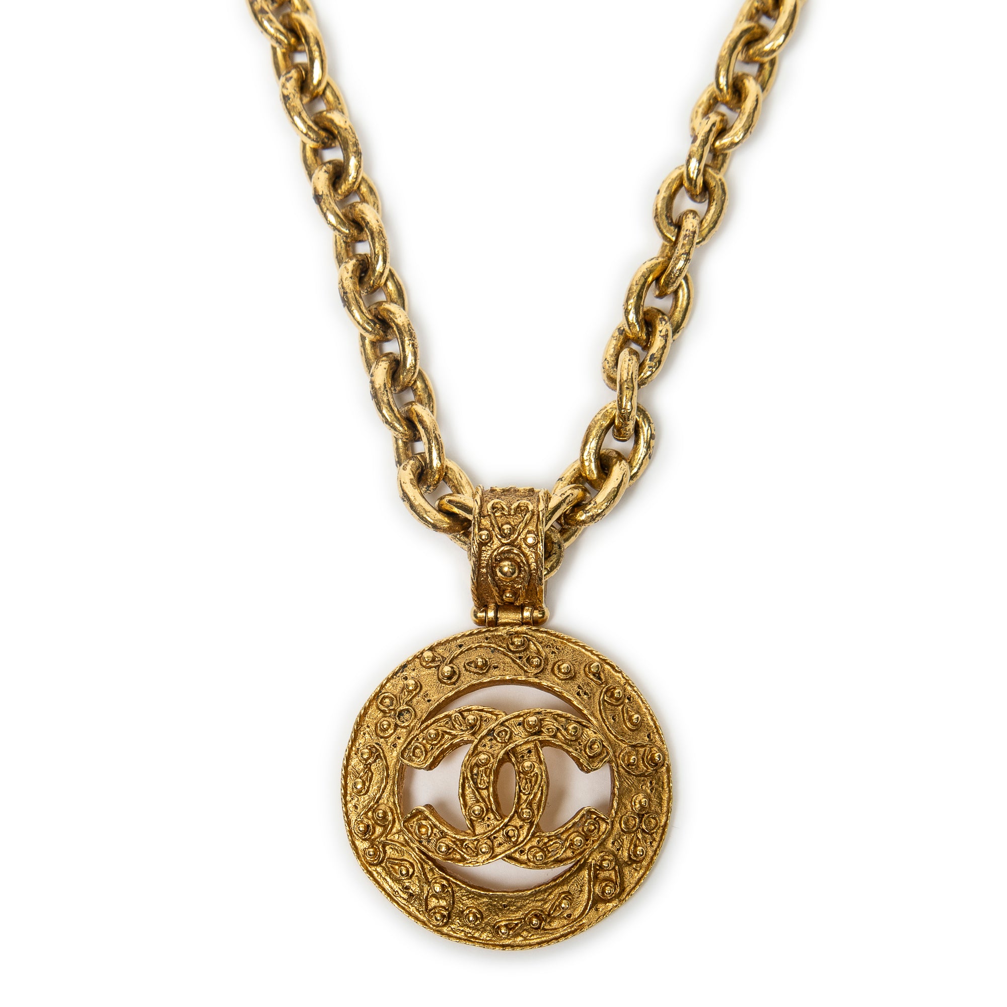CC Medallion Pendant Necklace