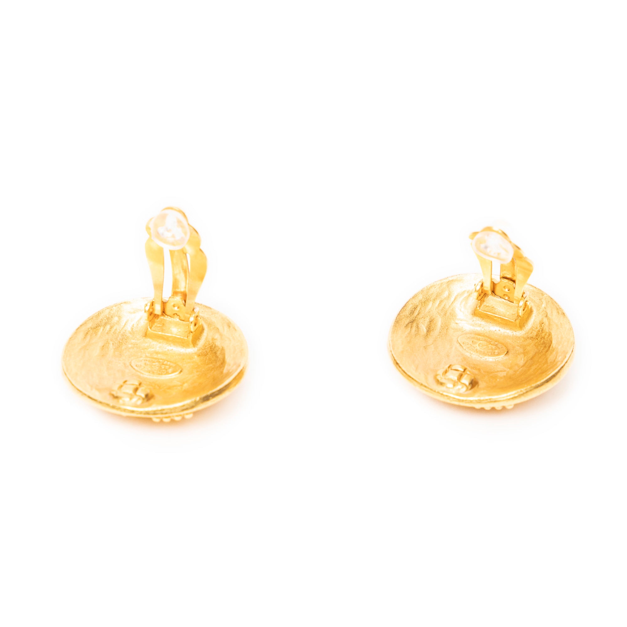 CC Round Clip On Earrings