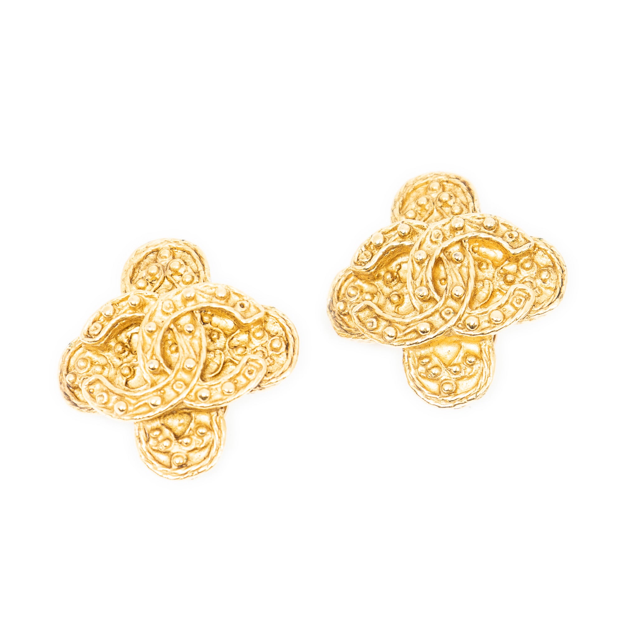 CC Cross Clip On Earrings