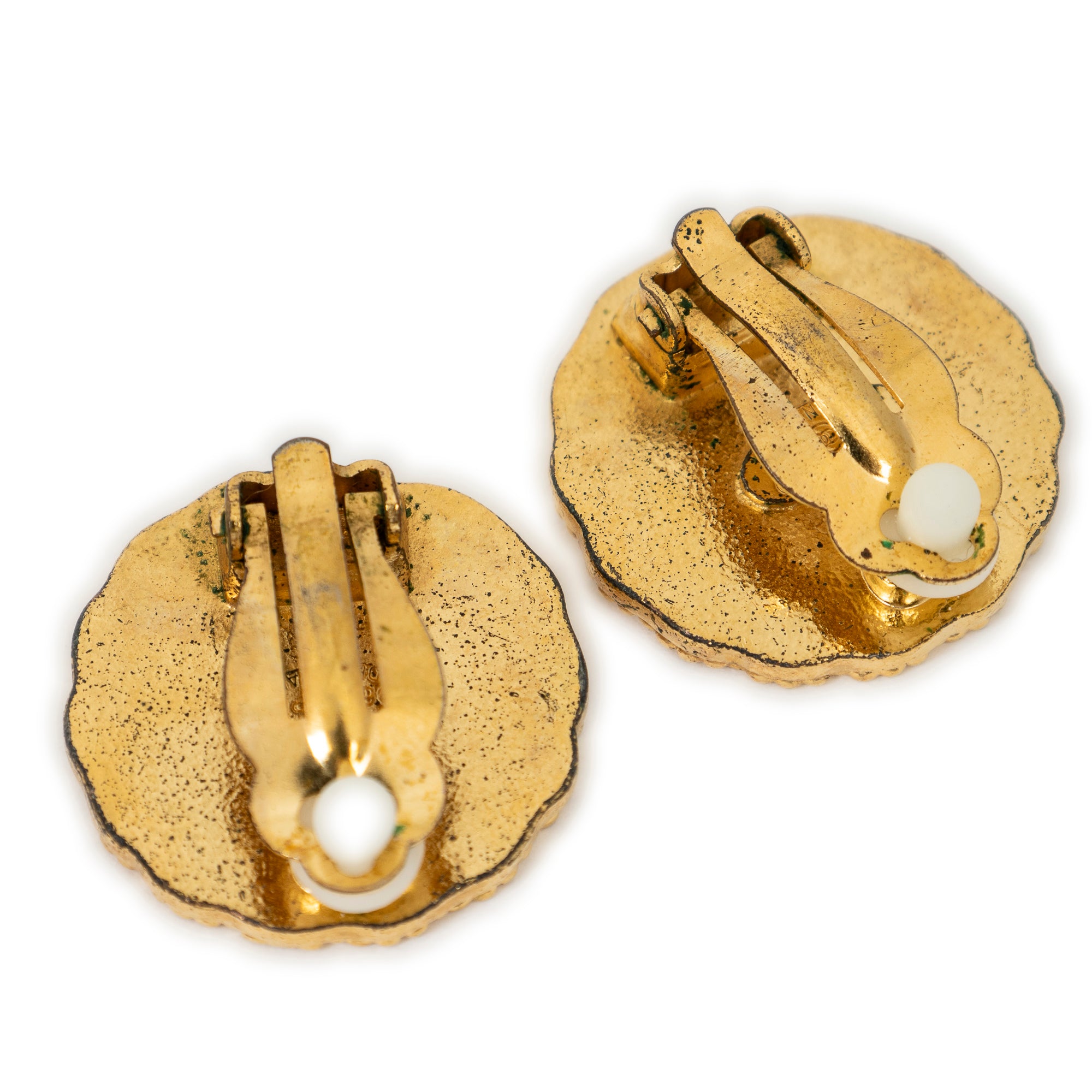 CC Round Clip On Earrings