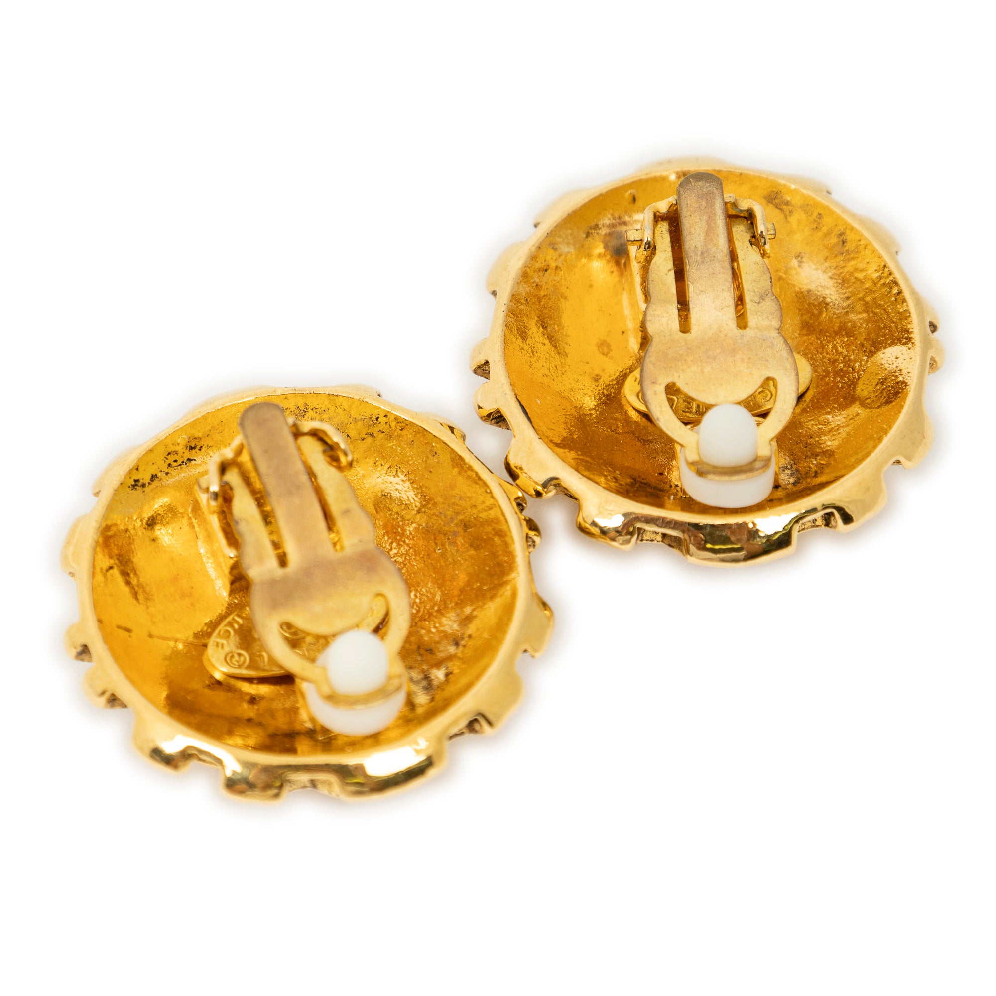 CC Round Clip On Earrings