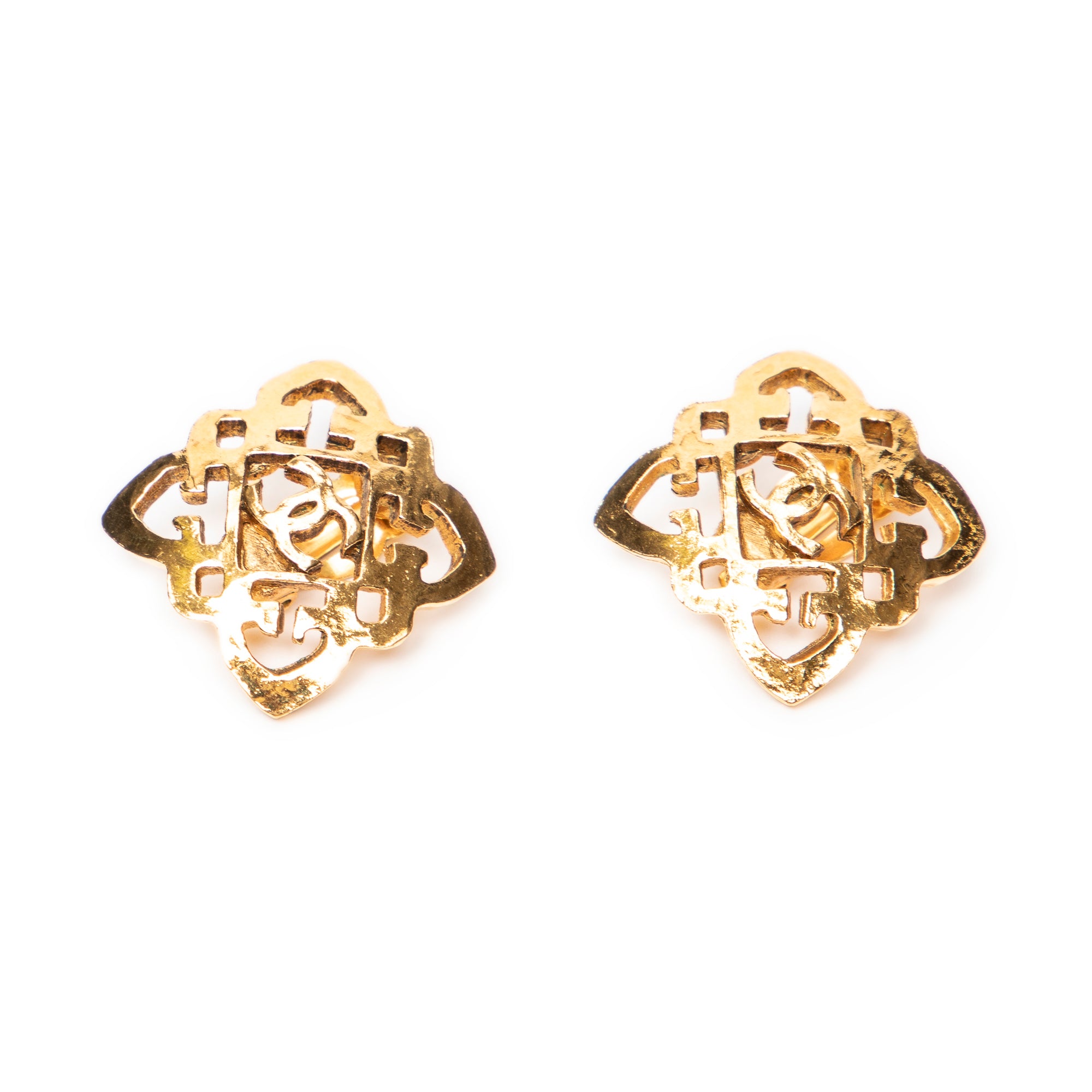 CC Square Clip On Earrings