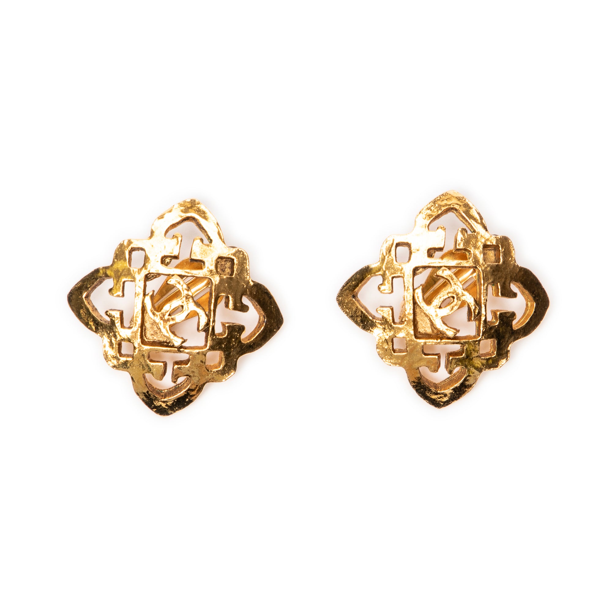 CC Square Clip On Earrings