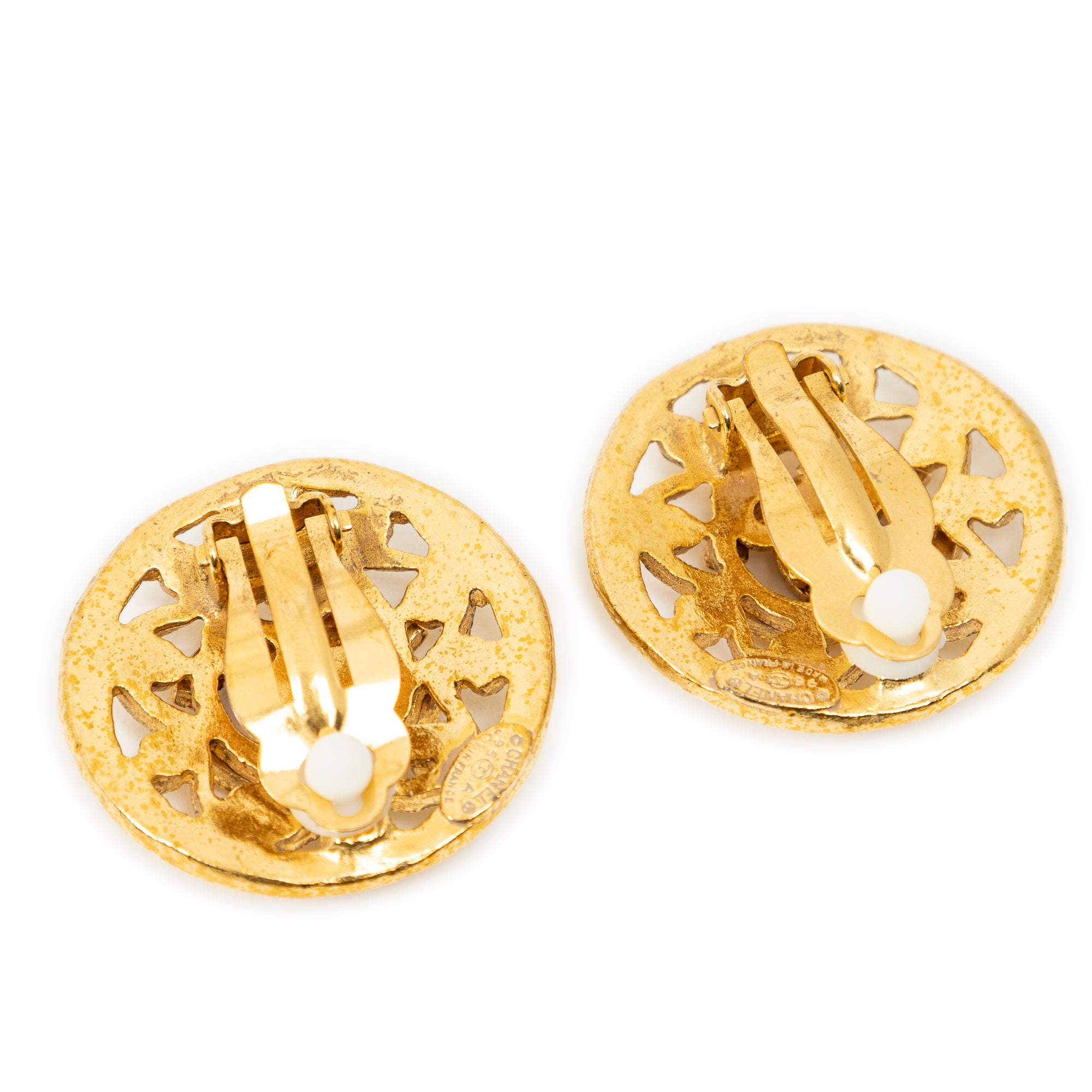 CC Round Clip On Earrings