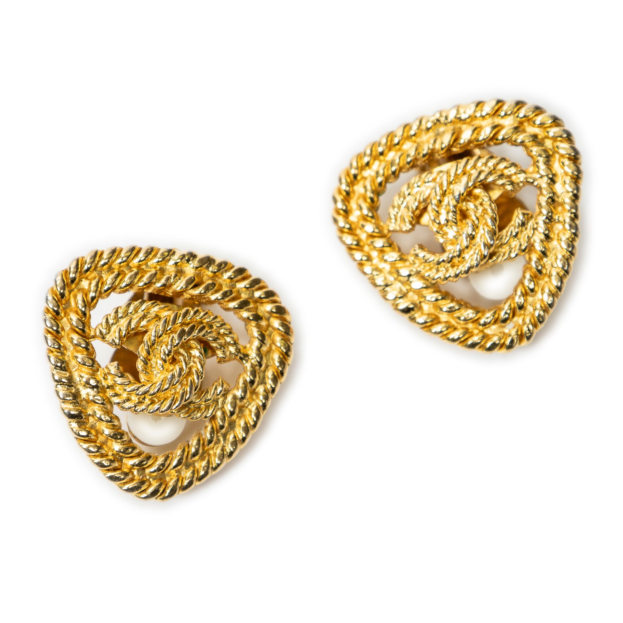 CC Triangle Clip On Earrings