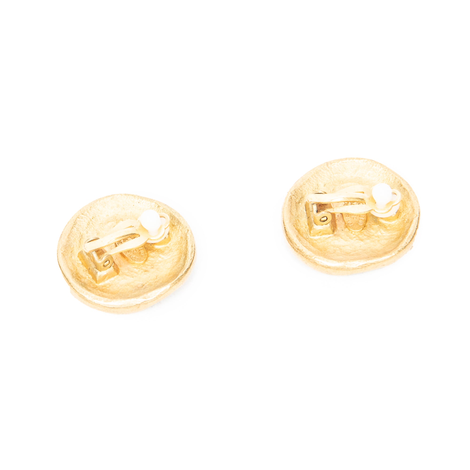 CC Round Clip On Earrings