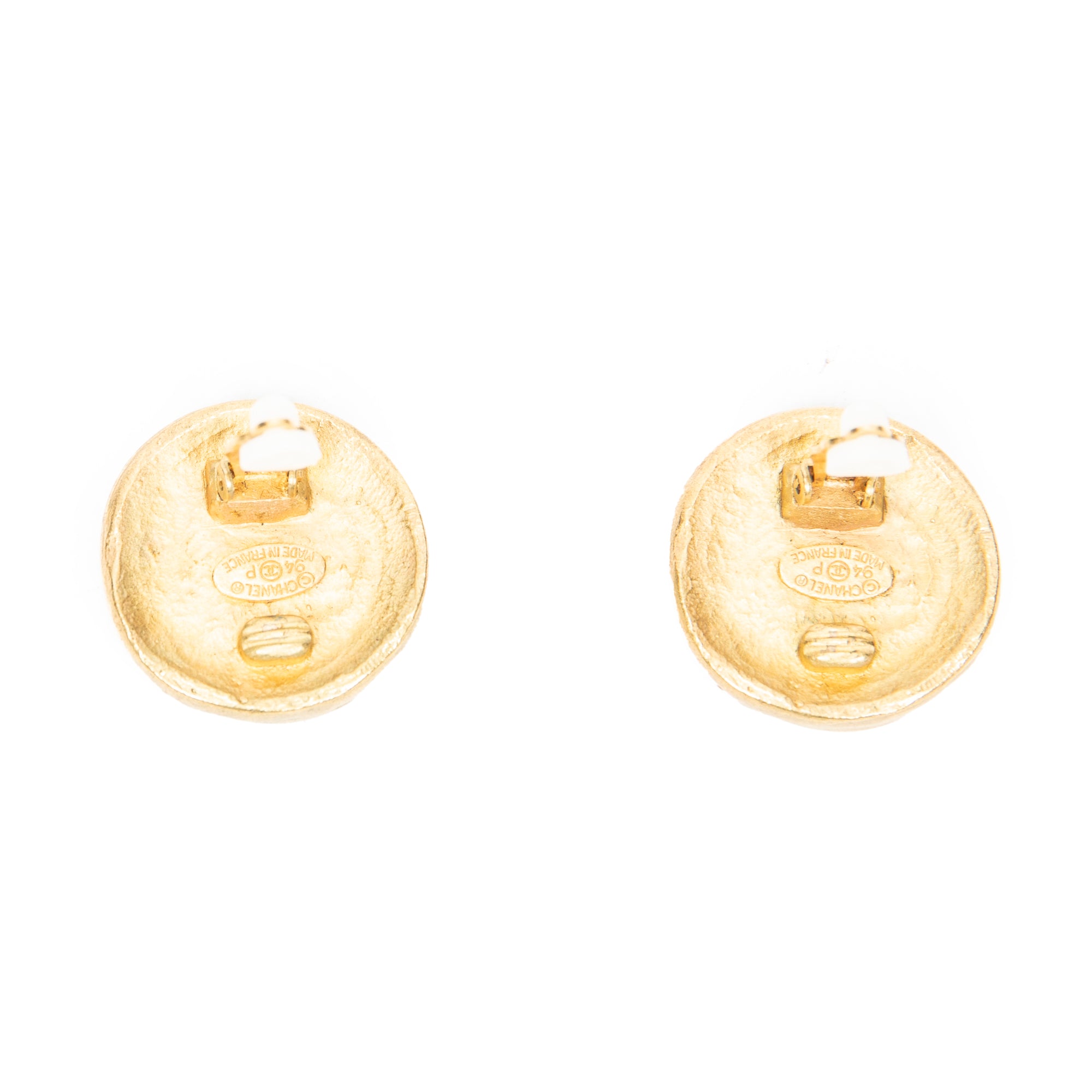 CC Round Clip On Earrings